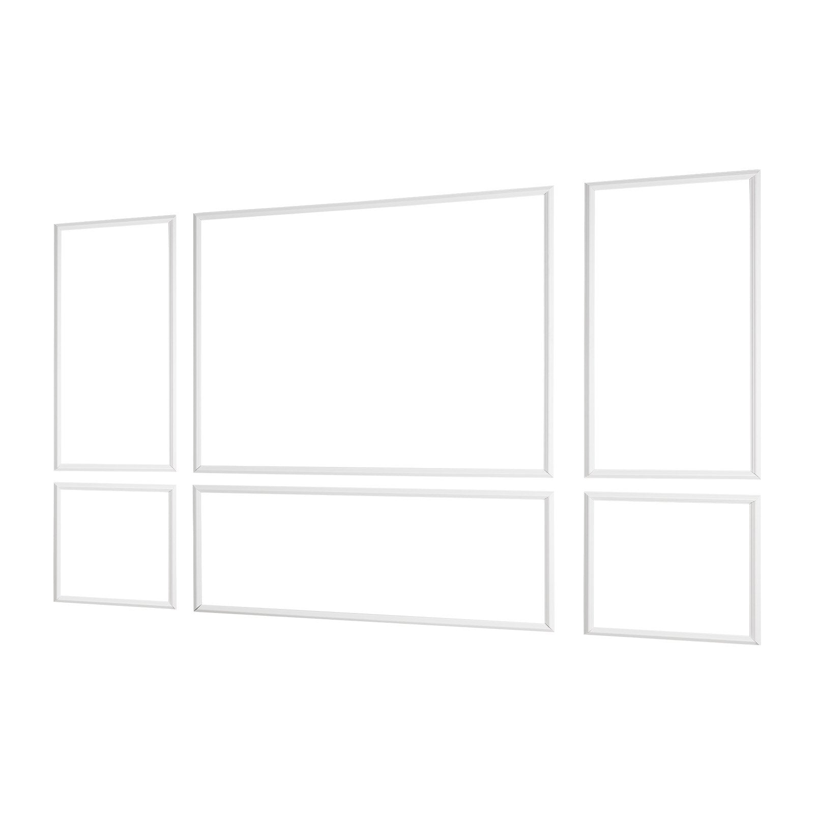 Elegant Wall Molding & Wainscoting Kit – Lightweight, Paintable Polystyrene Panels for Easy Home Accent Decor in Living Room & Bedroom (White, 3 Pack)