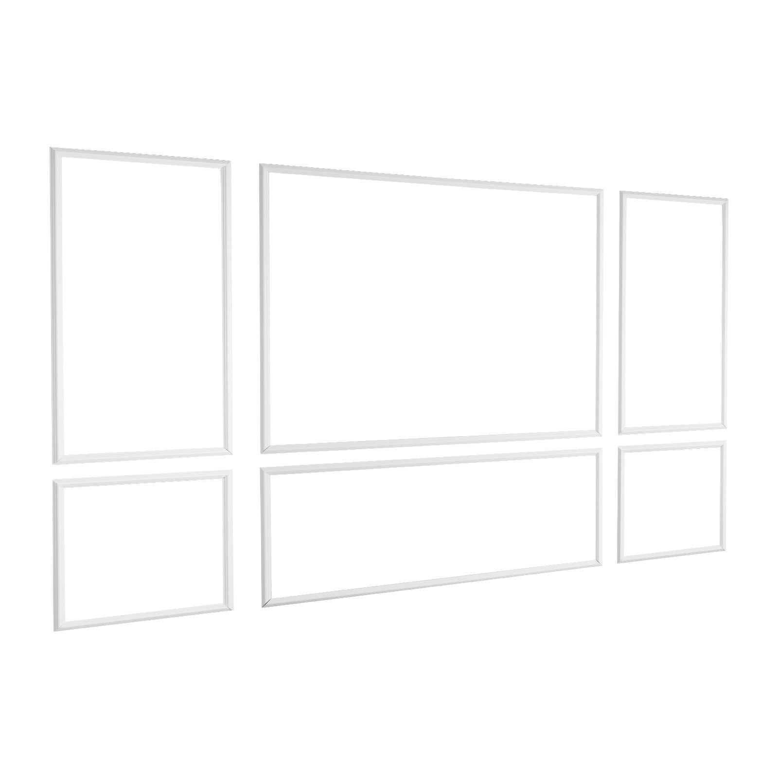 Elegant Wall Molding & Wainscoting Kit – Lightweight, Paintable Polystyrene Panels for Easy Home Accent Decor in Living Room & Bedroom (White, 3 Pack)