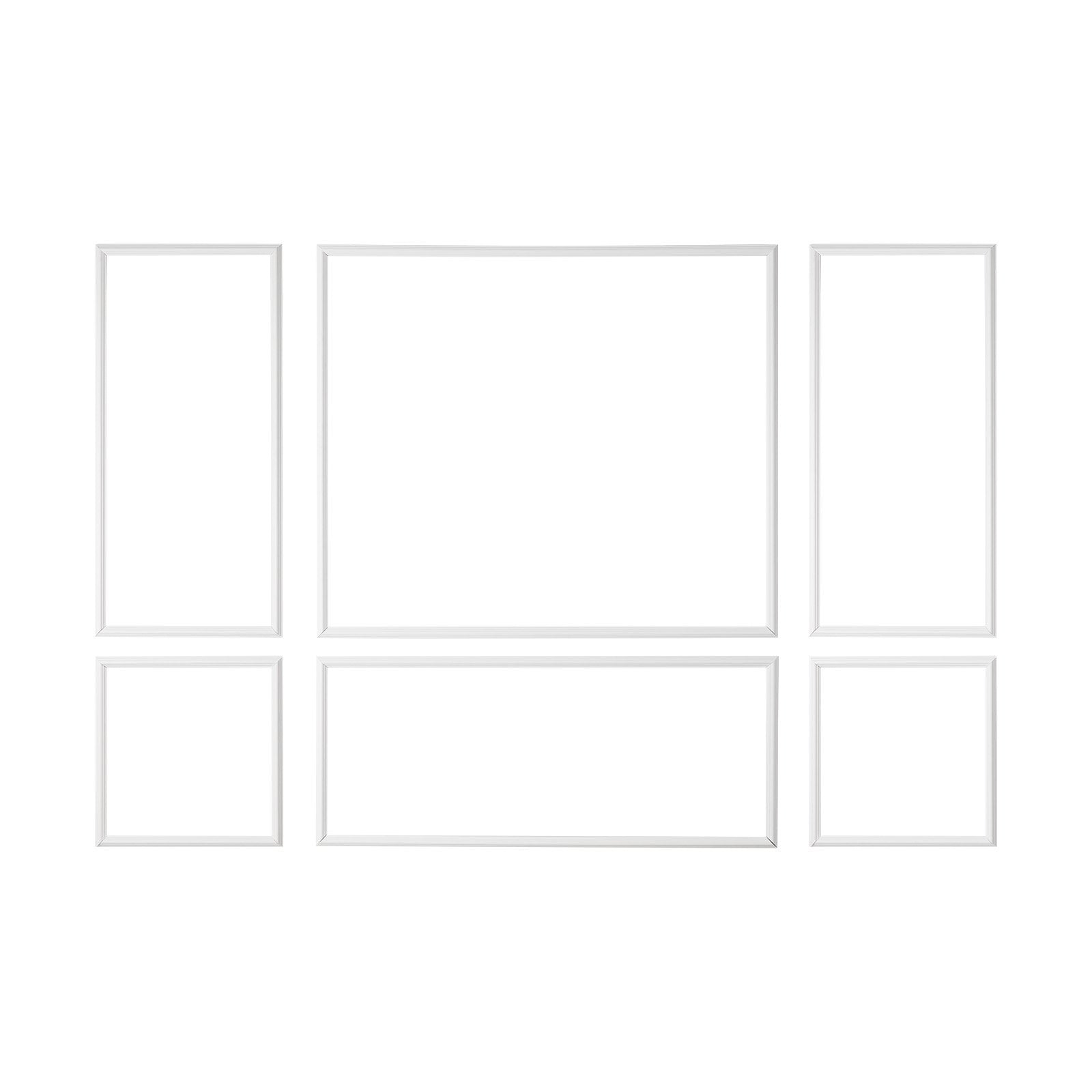 Elegant Wall Molding & Wainscoting Kit – Lightweight, Paintable Polystyrene Panels for Easy Home Accent Decor in Living Room & Bedroom (White, 3 Pack)