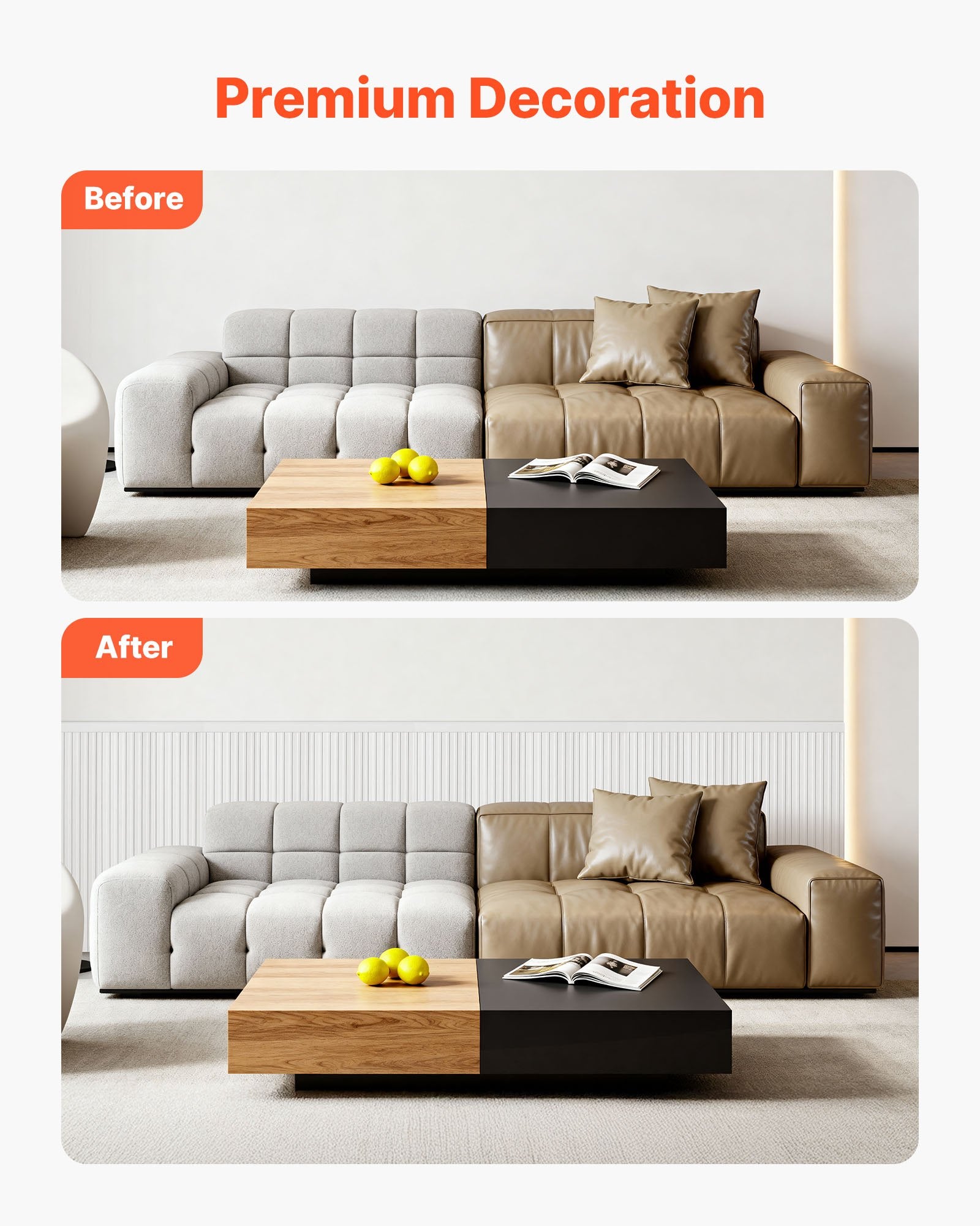 Elegant White Wall Molding Kit - Versatile Wainscoting Panels, Paintable Polystyrene, Easy Install Trim for Stylish Interior Décor in Living Rooms & Bedrooms (77.5 x 38.6 in)