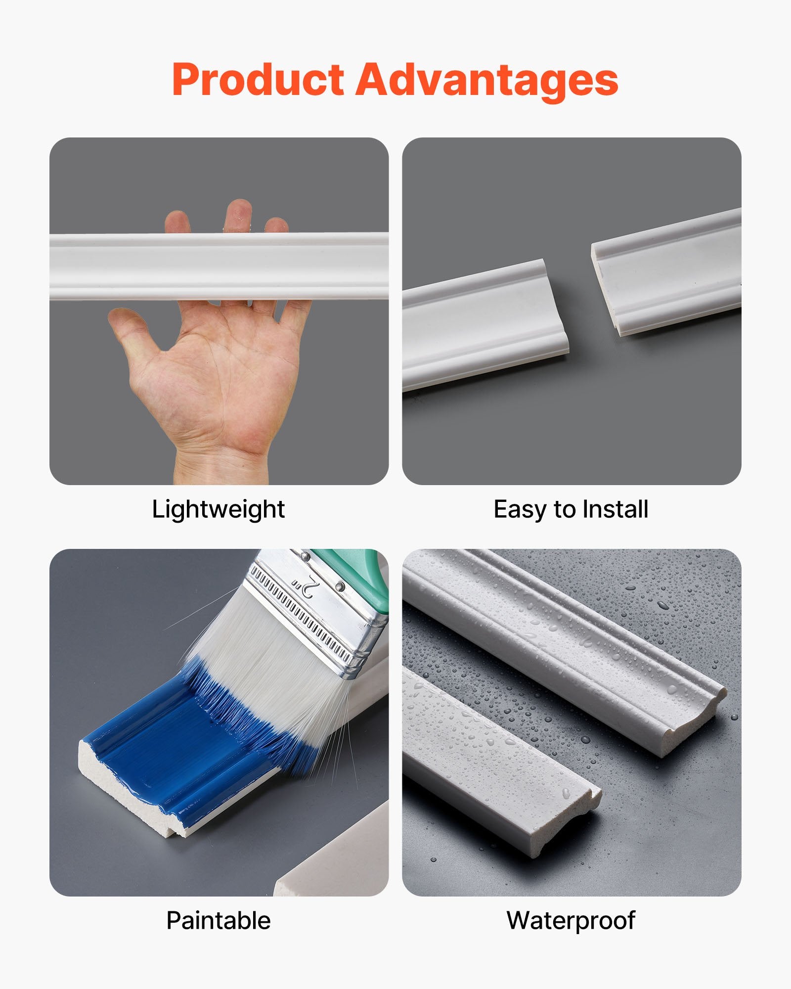 Elegant White Wall Molding Kit - Versatile Wainscoting Panels, Paintable Polystyrene, Easy Install Trim for Stylish Interior Décor in Living Rooms & Bedrooms (77.5 x 38.6 in)