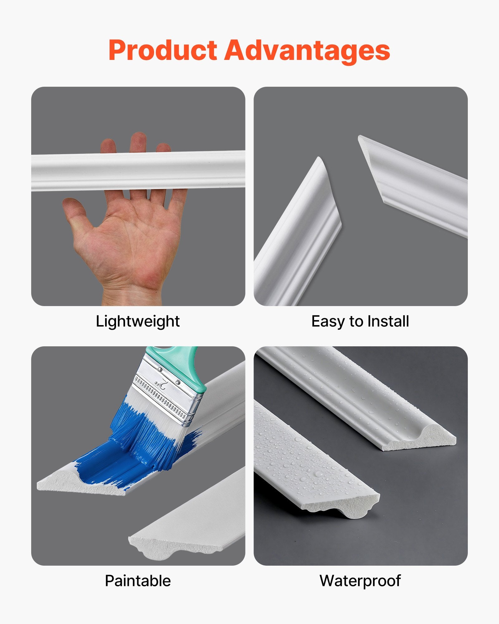 Transform Your Space with Our 3-Pack Wall Molding Kit, Lightweight Polystyrene Wainscoting Panels, Easy DIY Accent Trim for Living Room & Bedroom Decor