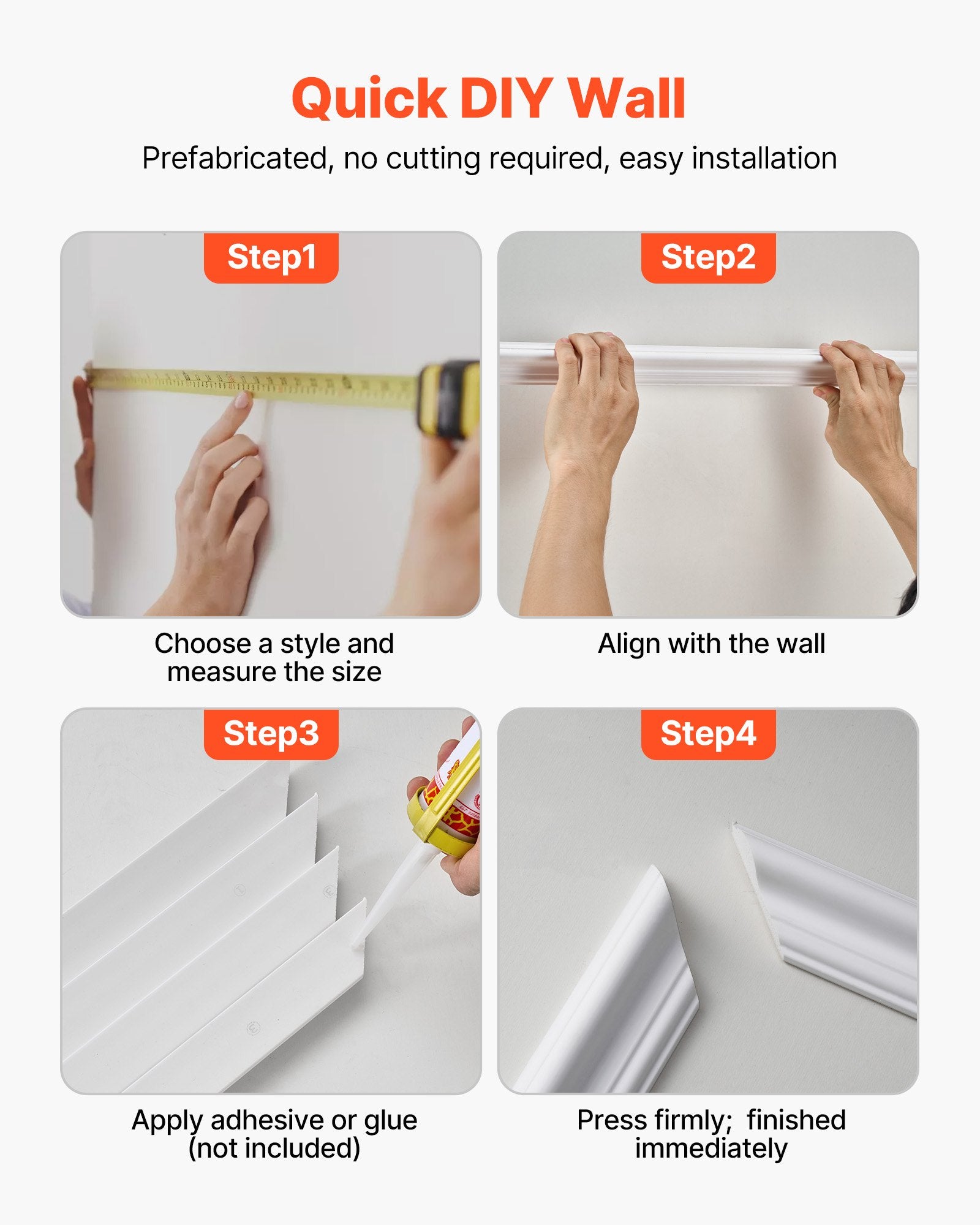 Transform Your Space with Our 3-Pack Wall Molding Kit, Lightweight Polystyrene Wainscoting Panels, Easy DIY Accent Trim for Living Room & Bedroom Decor