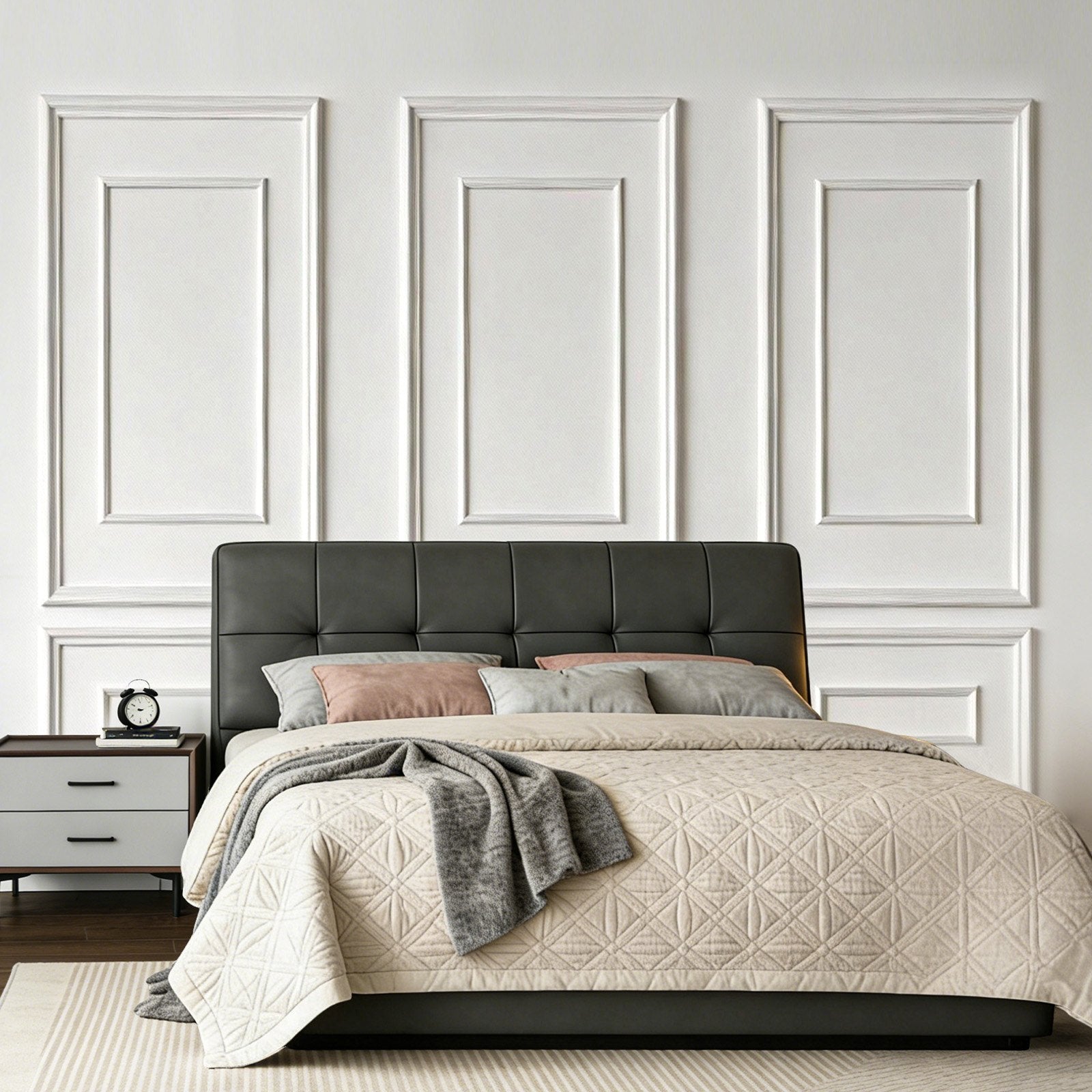 Transform Your Space with Our 3-Pack Wall Molding Kit, Lightweight Polystyrene Wainscoting Panels, Easy DIY Accent Trim for Living Room & Bedroom Decor