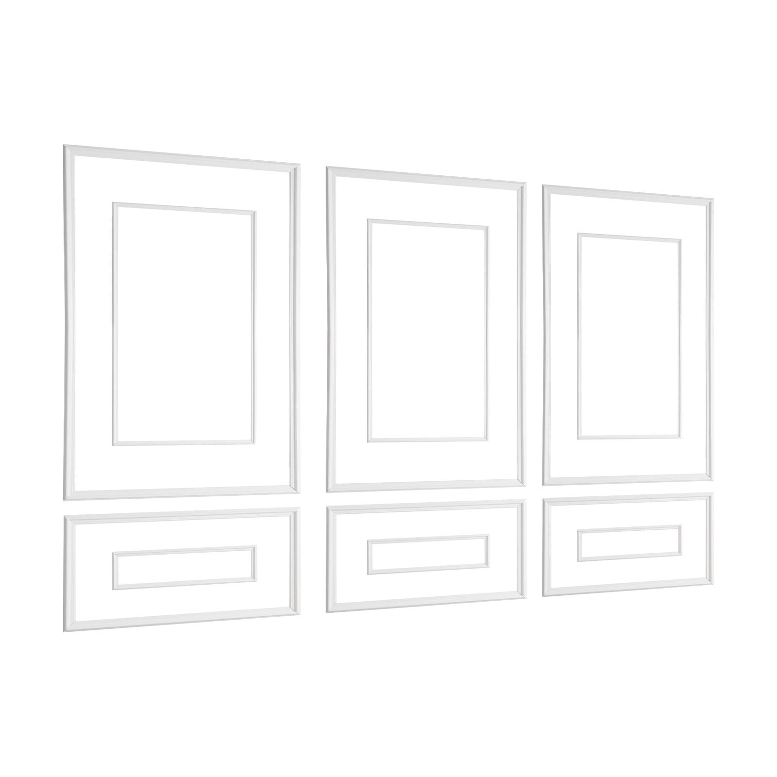 Transform Your Space with Our 3-Pack Wall Molding Kit, Lightweight Polystyrene Wainscoting Panels, Easy DIY Accent Trim for Living Room & Bedroom Decor