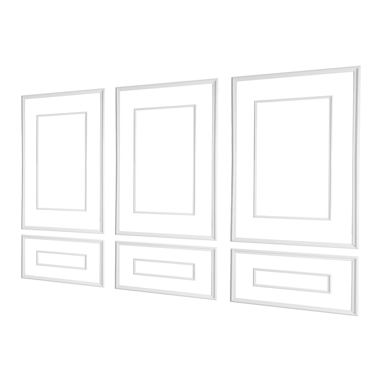 Transform Your Space with Our 3-Pack Wall Molding Kit, Lightweight Polystyrene Wainscoting Panels, Easy DIY Accent Trim for Living Room & Bedroom Decor