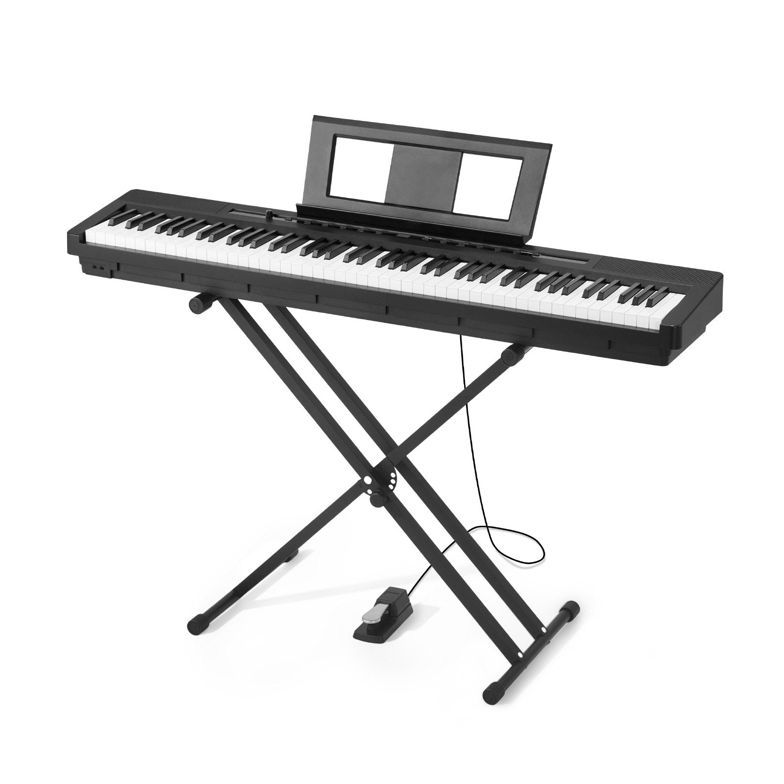 88-Key Fully Weighted Digital Piano with Dual Keyboard, Speakers, X Stand, Sustain Pedal, 280 Tones, Wireless, for Beginners