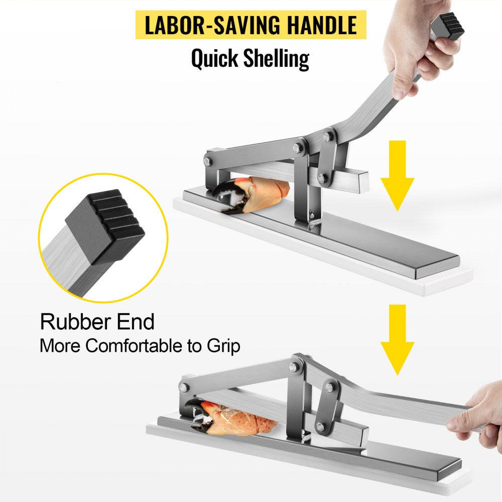 VEVOR Stone Crab Shell Cracker, Aluminum & Stainless Steel Shellfish Cracker, 15"x2.8" Lobster Shucker, Seafood Tools Set with 2 Crab Needles for Lobster and Crab Legs in Kitchen Restaurant