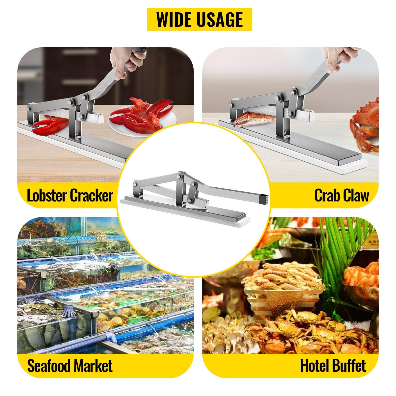 Lobster & Crab Shell Cracker Set - Heavy-Duty Aluminum & Stainless Steel Seafood Tools with Crab Needles, Ideal for Effortless Shelling in Kitchens & Restaurants