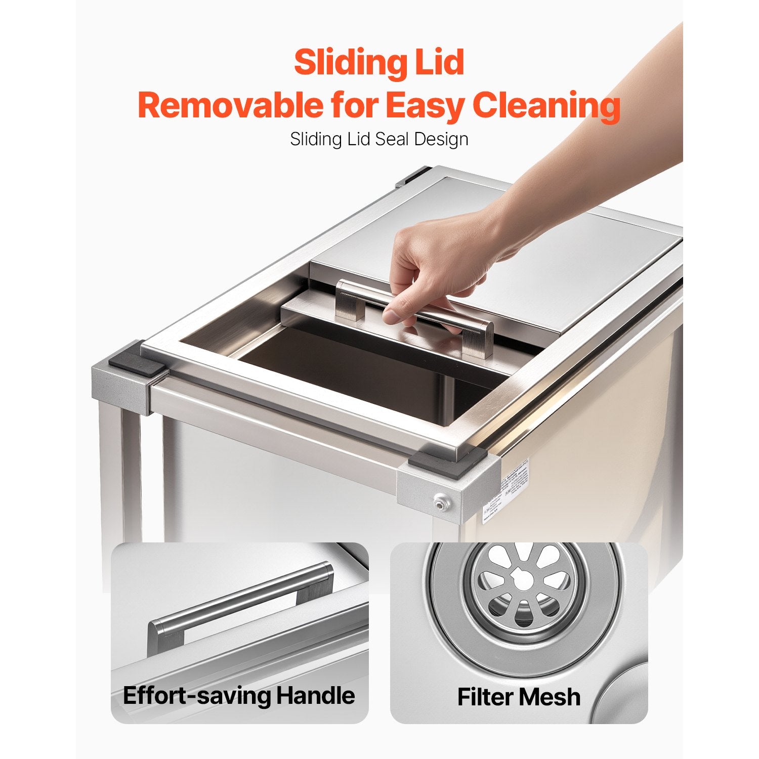 Stainless Steel Rolling Ice Chest Cooler Cart with Wheels and Shelf - 29.6 Quart Outdoor Trolley for Patio, Backyard, Party Bar, Cold Drinks, Sliding Lid, Swivel Casters, Easy-to-Clean, User-Friendly Design