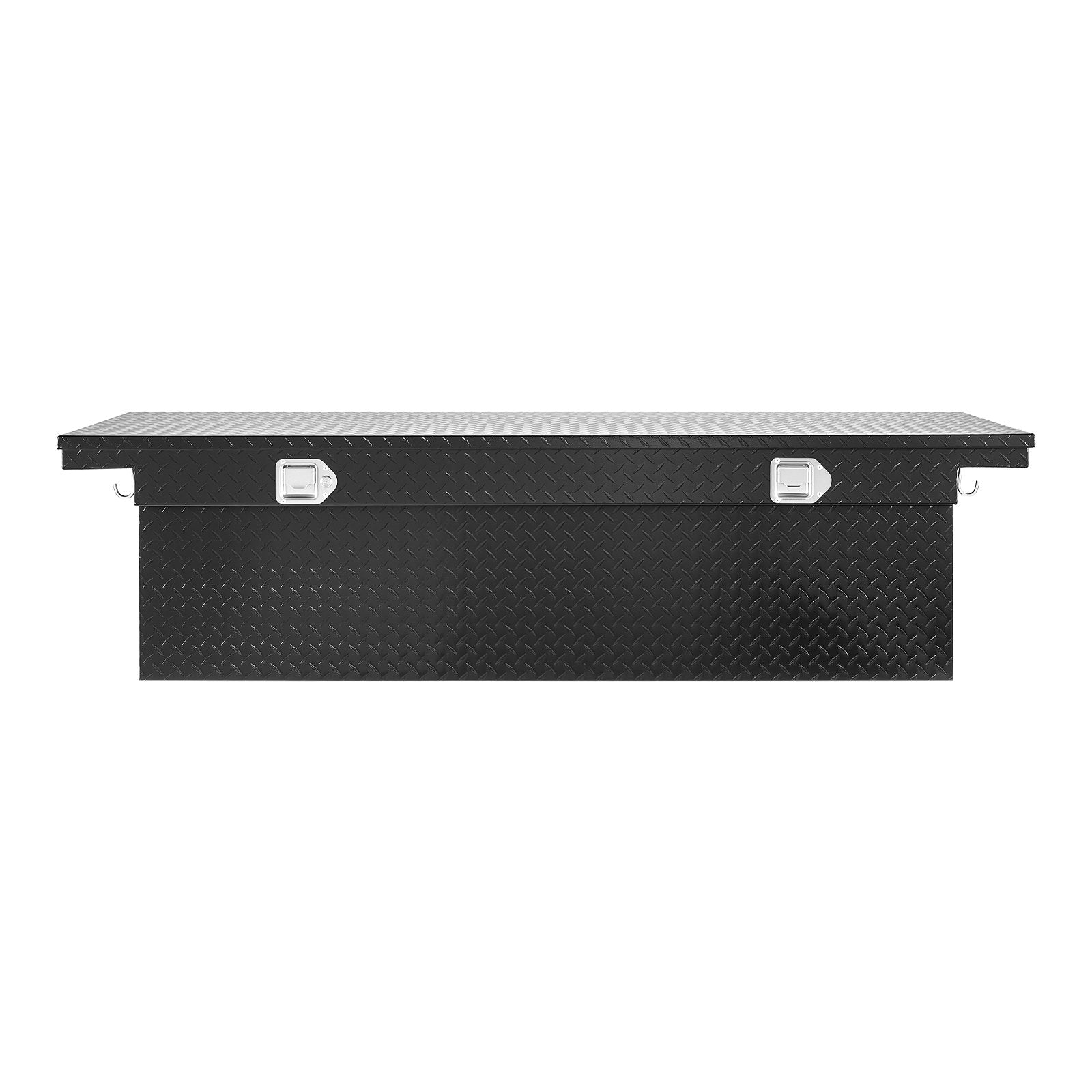 Heavy Duty 72x20x14 Inch Aluminum Crossover Truck Tool Box, Diamond Texture, Waterproof, Locking Storage Organizer for RVs and Pickups, Black