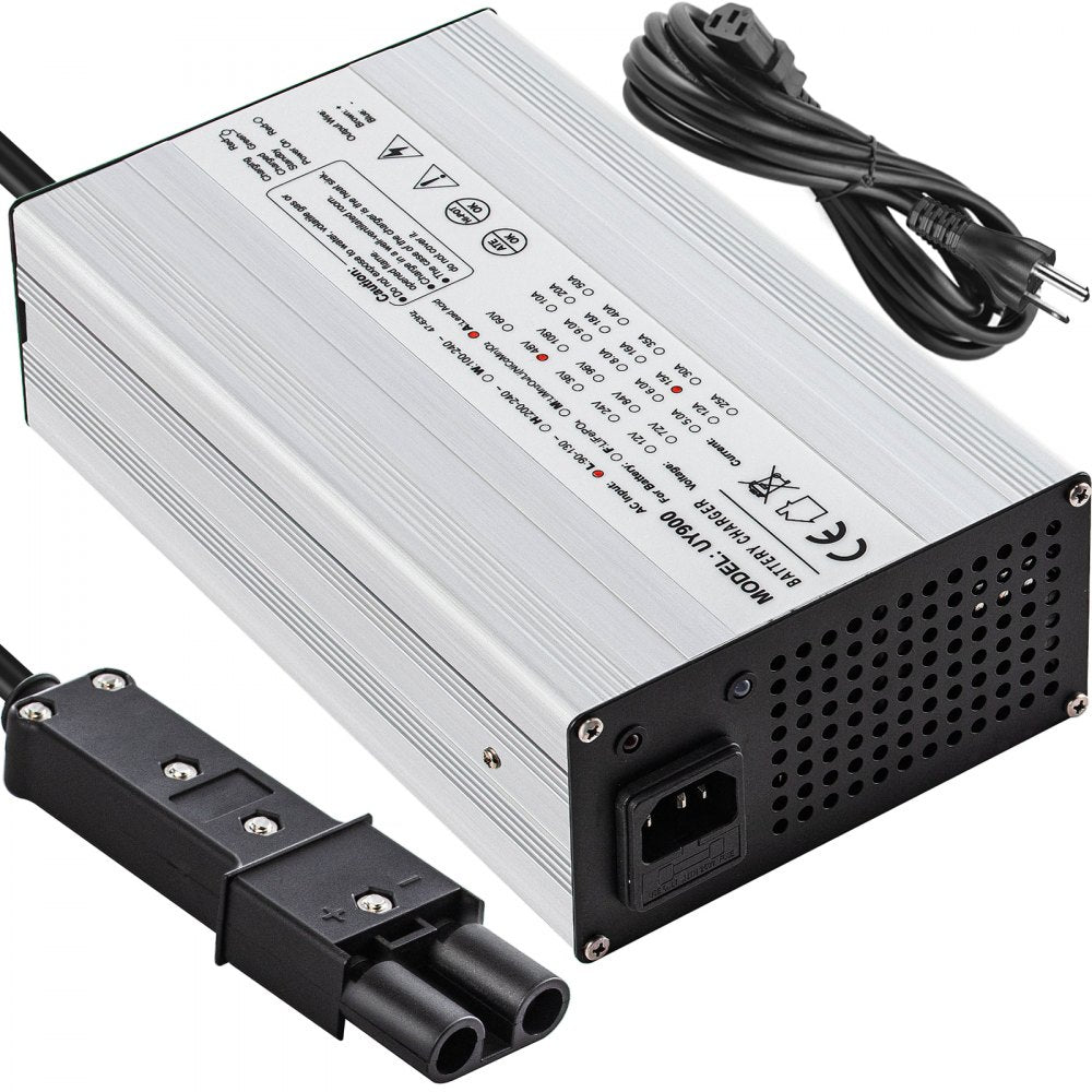 VEVOR Golf Cart Battery Charger 36V Club Car Charger 18A Golf Cart Electric Charger Splayed Plug / LED Club Car Battery Charger Aluminum Shell Power Wise Golf Cart Battery Charger for Ez Go Yamaha