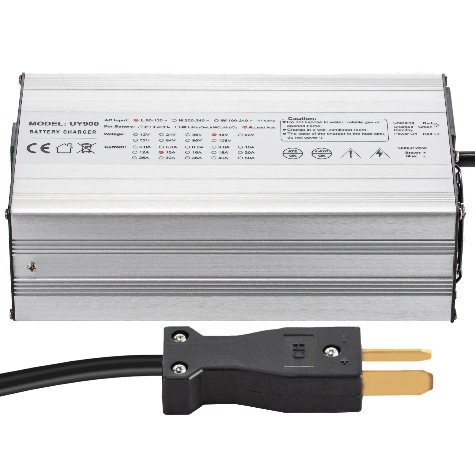 High-Efficiency 36V Golf Cart Battery Charger, 18A Output, Aluminum Shell, LED Display, Compatible with Club Car, Ez Go, Yamaha, Star, and Taylor Dunn
