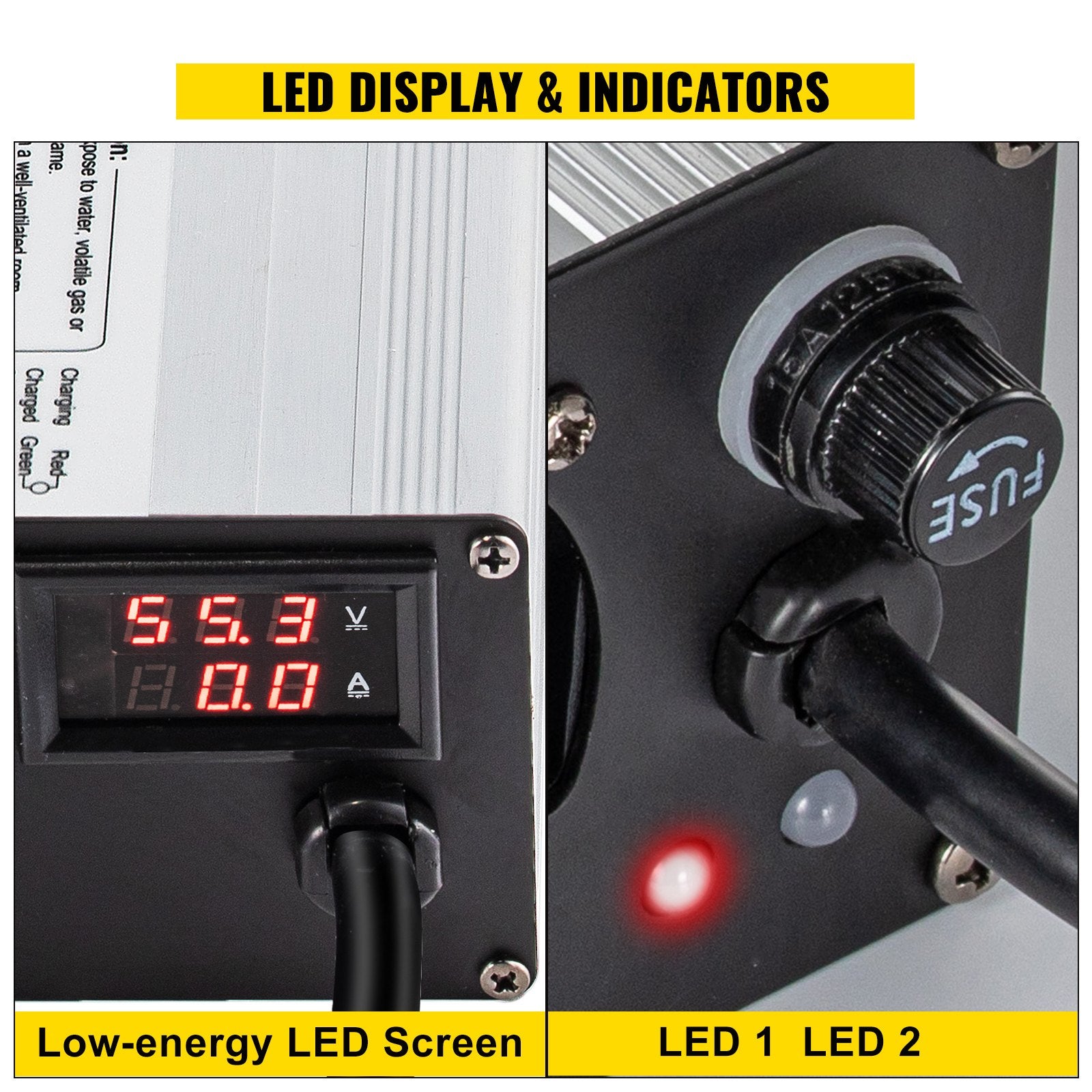 High-Efficiency 36V Golf Cart Battery Charger, 18A Output, Aluminum Shell, LED Display, Compatible with Club Car, Ez Go, Yamaha, Star, and Taylor Dunn