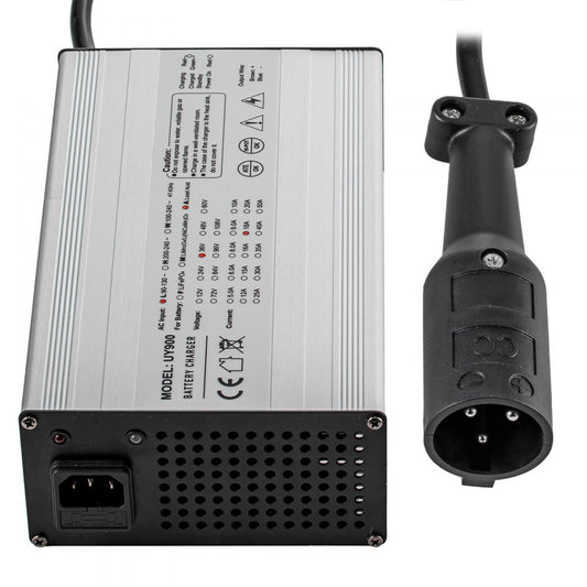 VEVOR Golf Cart Battery Charger 48V Club Car Charger 15A Golf Cart Electric Charger 3 Pin Plug Round / LED Club Car Battery Charger Aluminum Shell Power Wise Golf Cart Battery Charger for Ez Go Yamaha