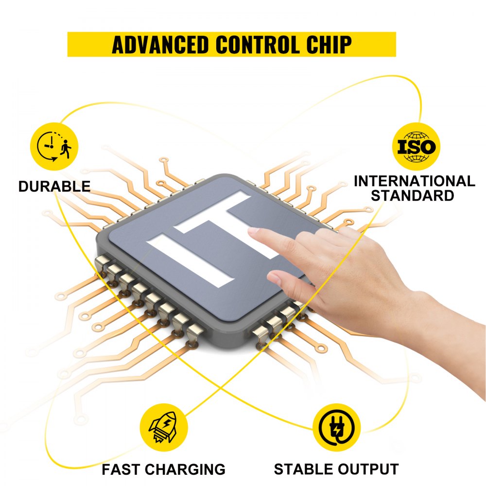 VEVOR Golf Cart Battery Charger 48V Club Car Charger 15A Golf Cart Electric Charger 3 Pin Plug Round / LED Club Car Battery Charger Aluminum Shell Power Wise Golf Cart Battery Charger for Ez Go Yamaha