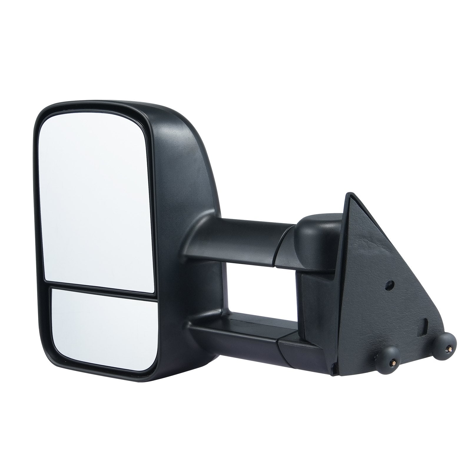 Chevy/GMC Towing Mirrors (1988-1998), Black Manual Telescoping, Plane & Convex Glass, 4-Way Adjustable, Heavy-Duty Replacement Set