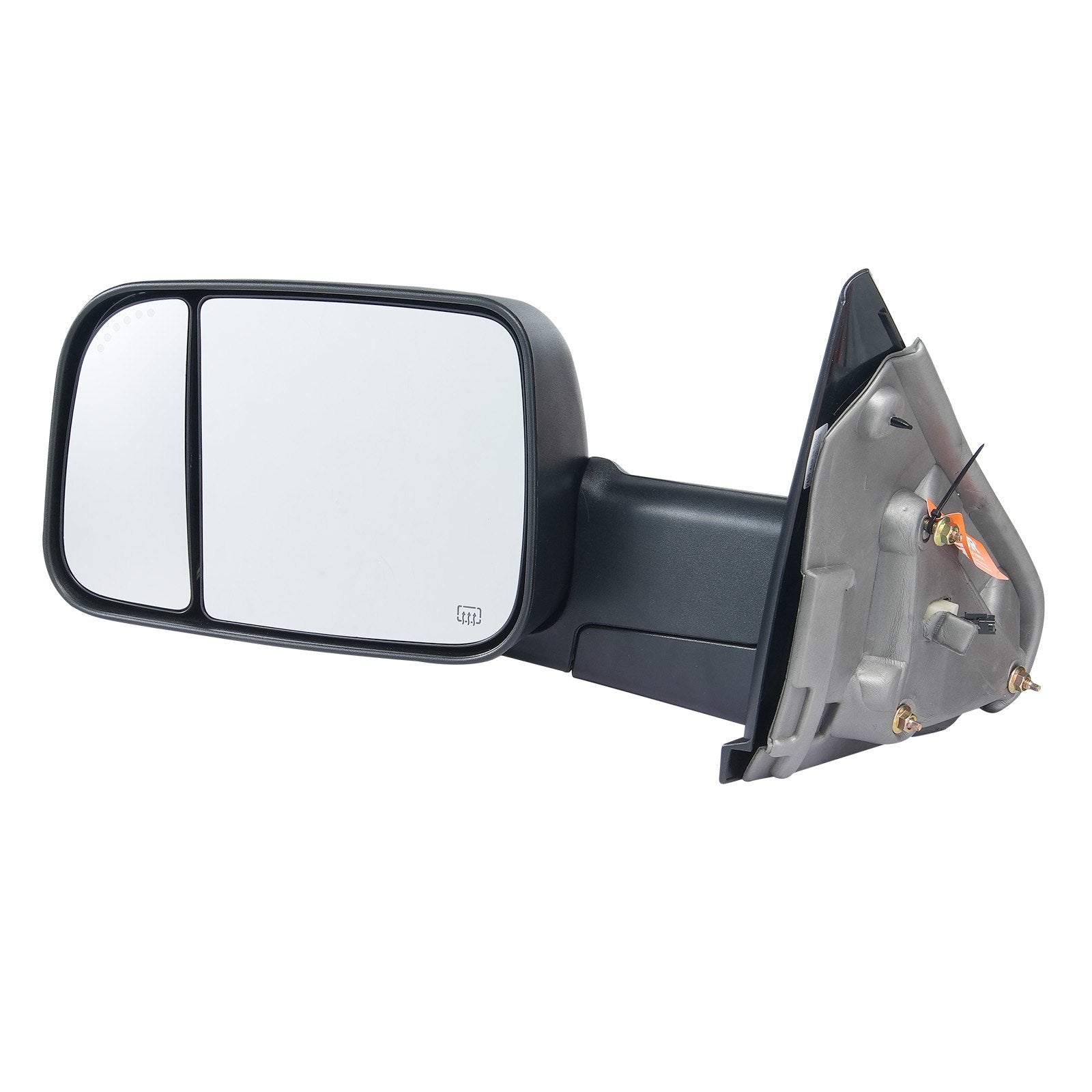 Dodge Ram Towing Mirrors, Power Heated with Signal & Puddle Lights, Fits 2002-2009 Models, Manual Flip, Black, Easy Install