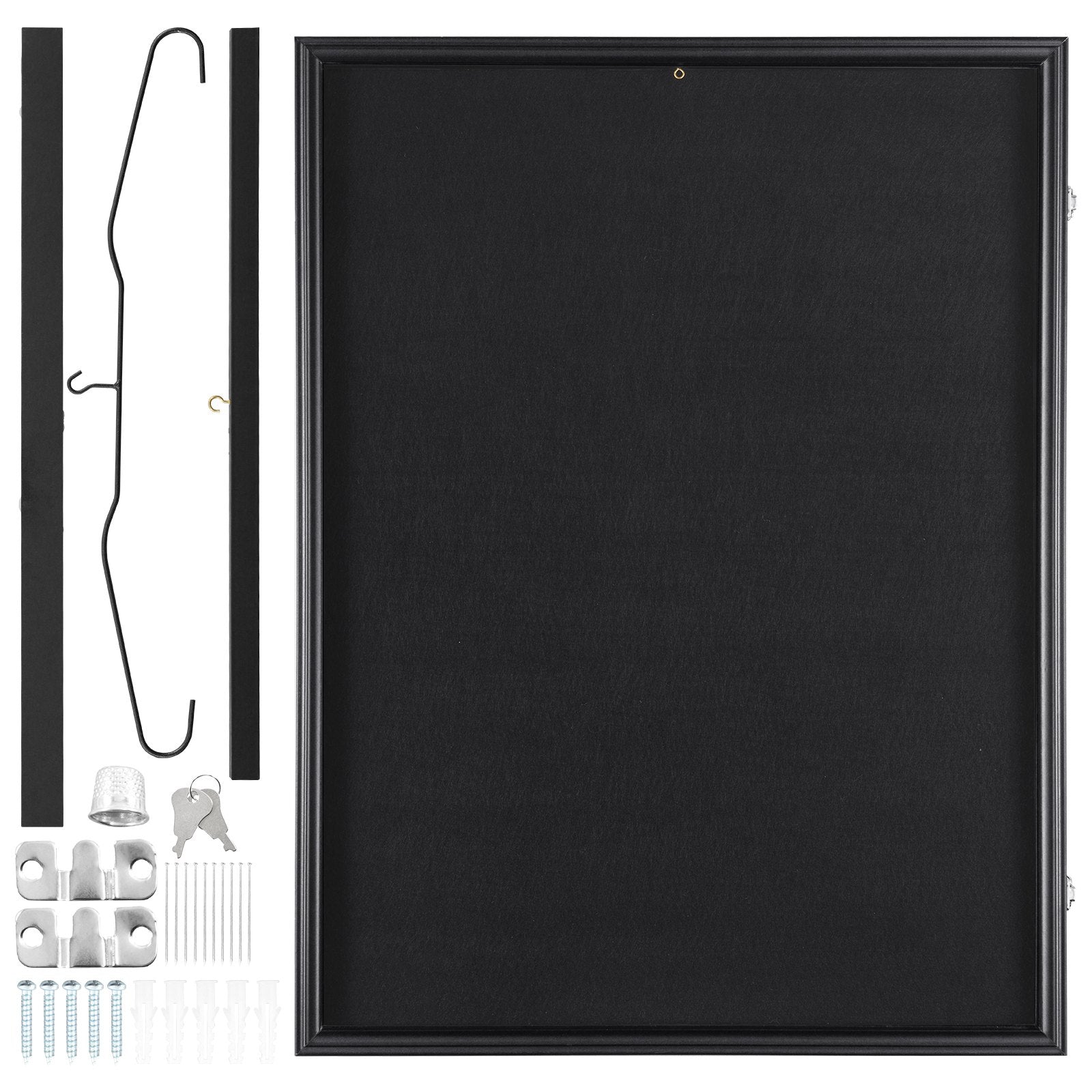 Large Lockable Jersey Display Frame Case, 23.3x31.2x1.5 in, 98% UV Protection for Baseball, Basketball, Football, Hockey Gear, Matte Black Shadow Box with PC Glass and Hangers, Preserve and Showcase Your Collection
