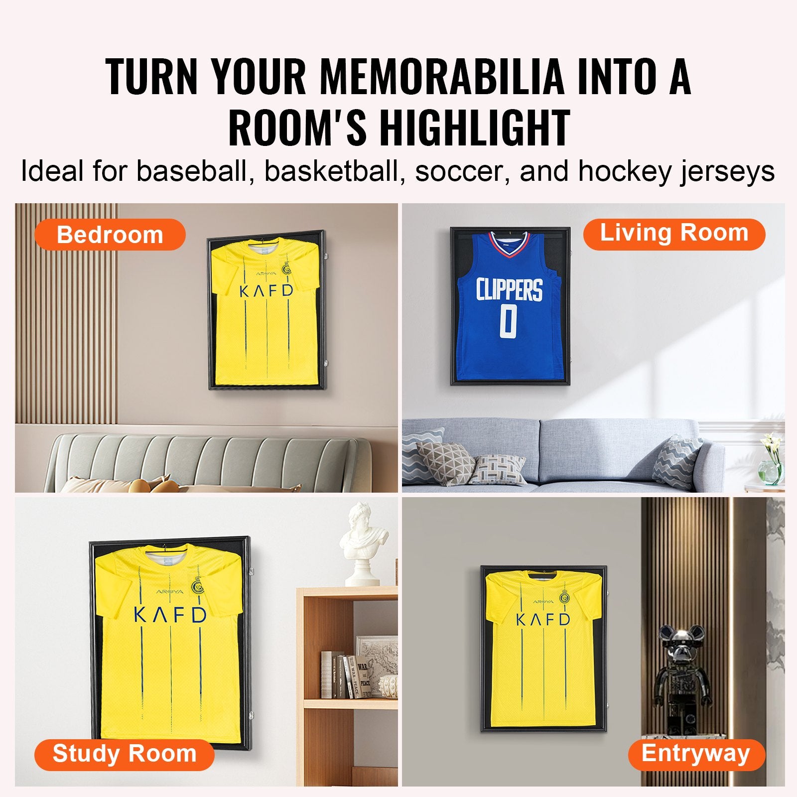 2PCs Lockable Jersey Display Frame Case, 23.3x31.2 in, with UV Protection Glass for Baseball, Football, Basketball, Hockey Shirts and Uniforms