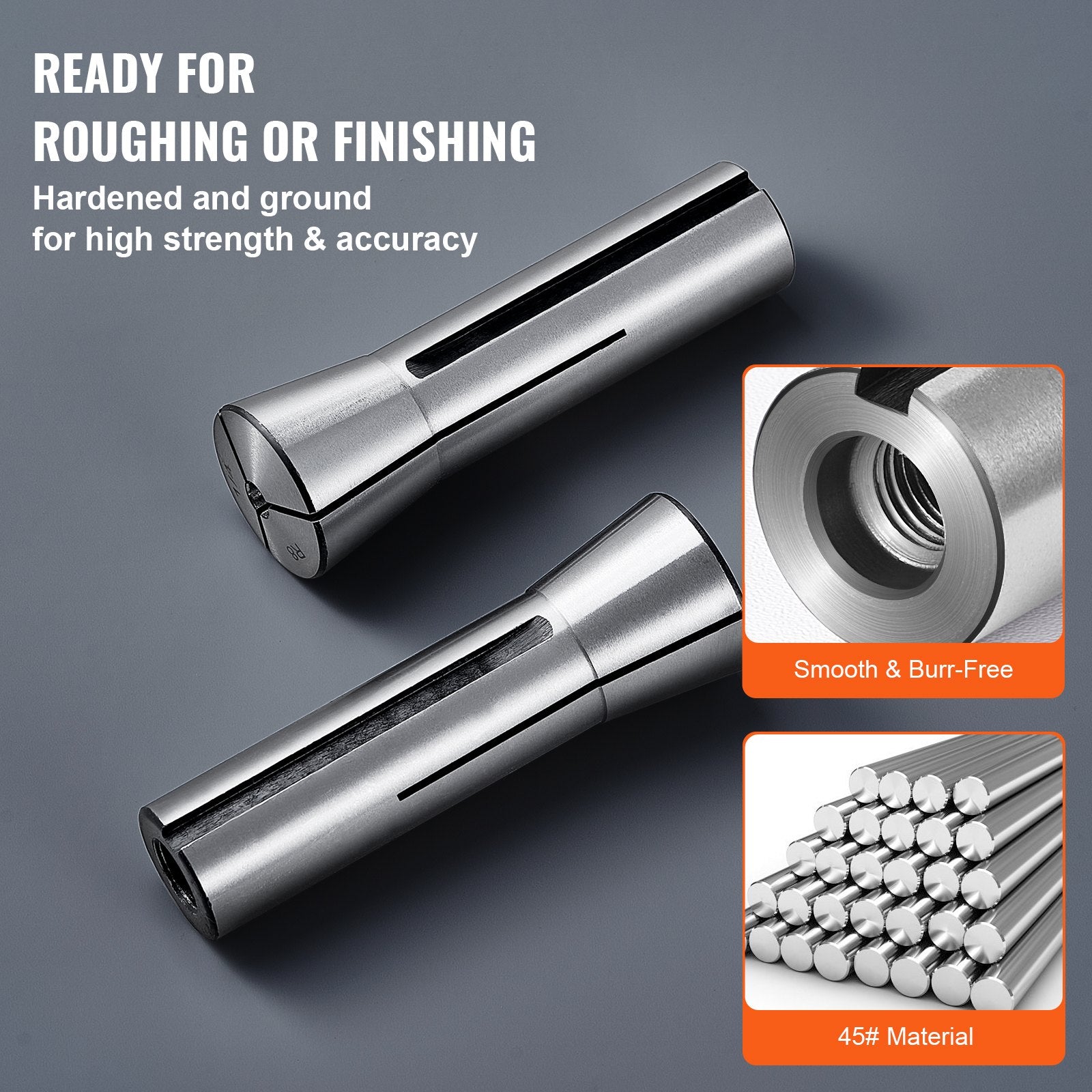 Precision R8 Collet Set, 13-Piece, 1/8"-7/8" Range, Mill Collet Chuck with Low TIR for Milling, Drilling & Boring Machines, Includes Labeled Storage