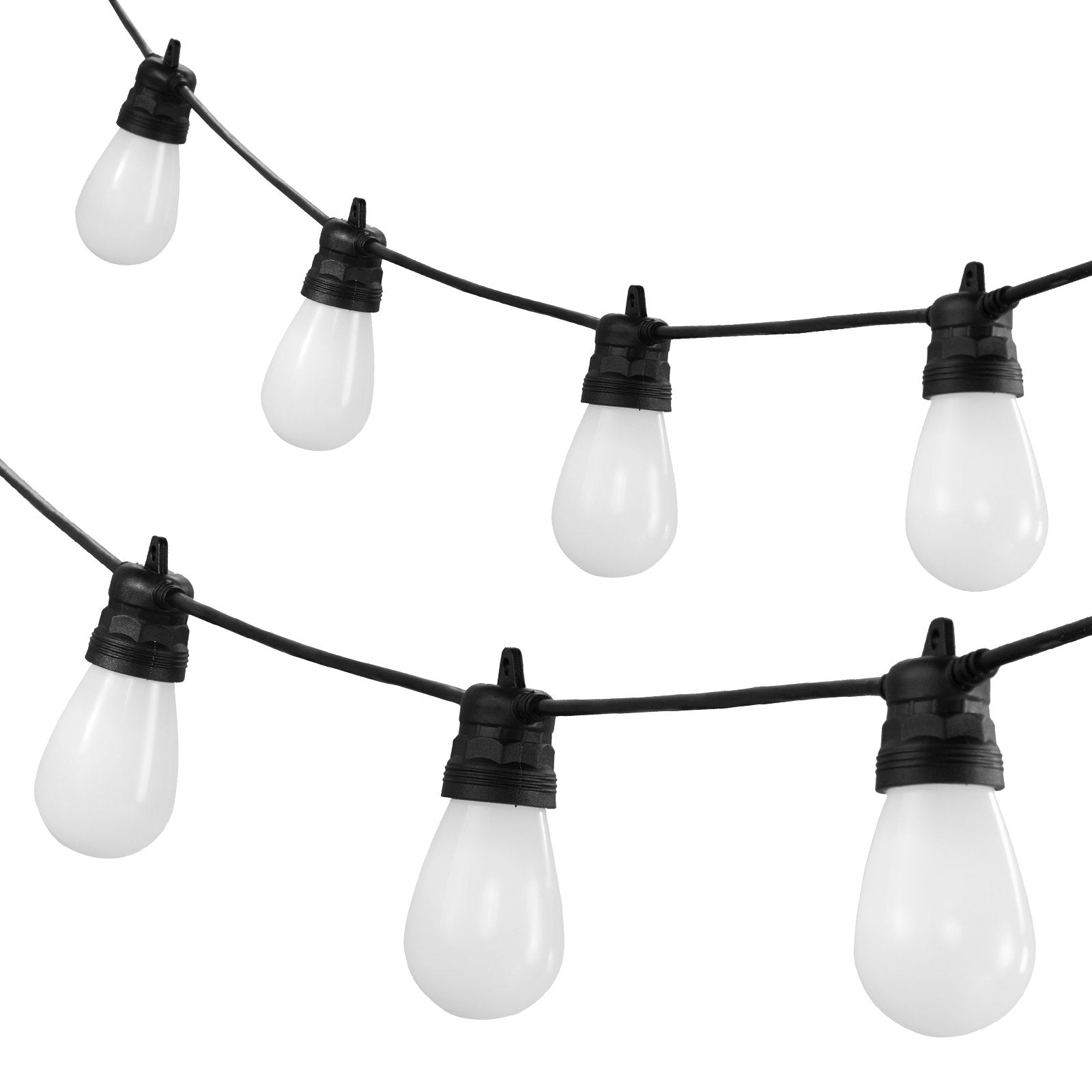 Vibrant 50FT RGB Outdoor String Lights with APP Control, 15 Adjustable Bulbs, Waterproof Patio Lights for Holiday and Party Decor