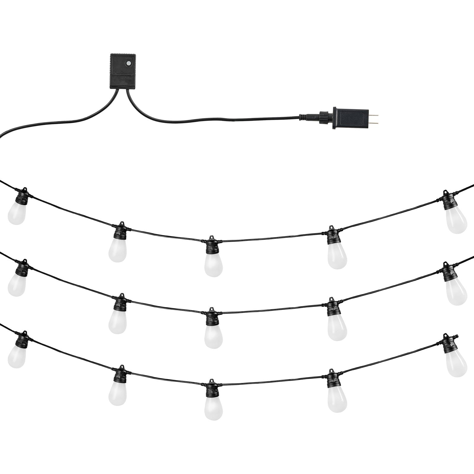 Vibrant 50FT RGB Outdoor String Lights with APP Control, 15 Adjustable Bulbs, Waterproof Patio Lights for Holiday and Party Decor