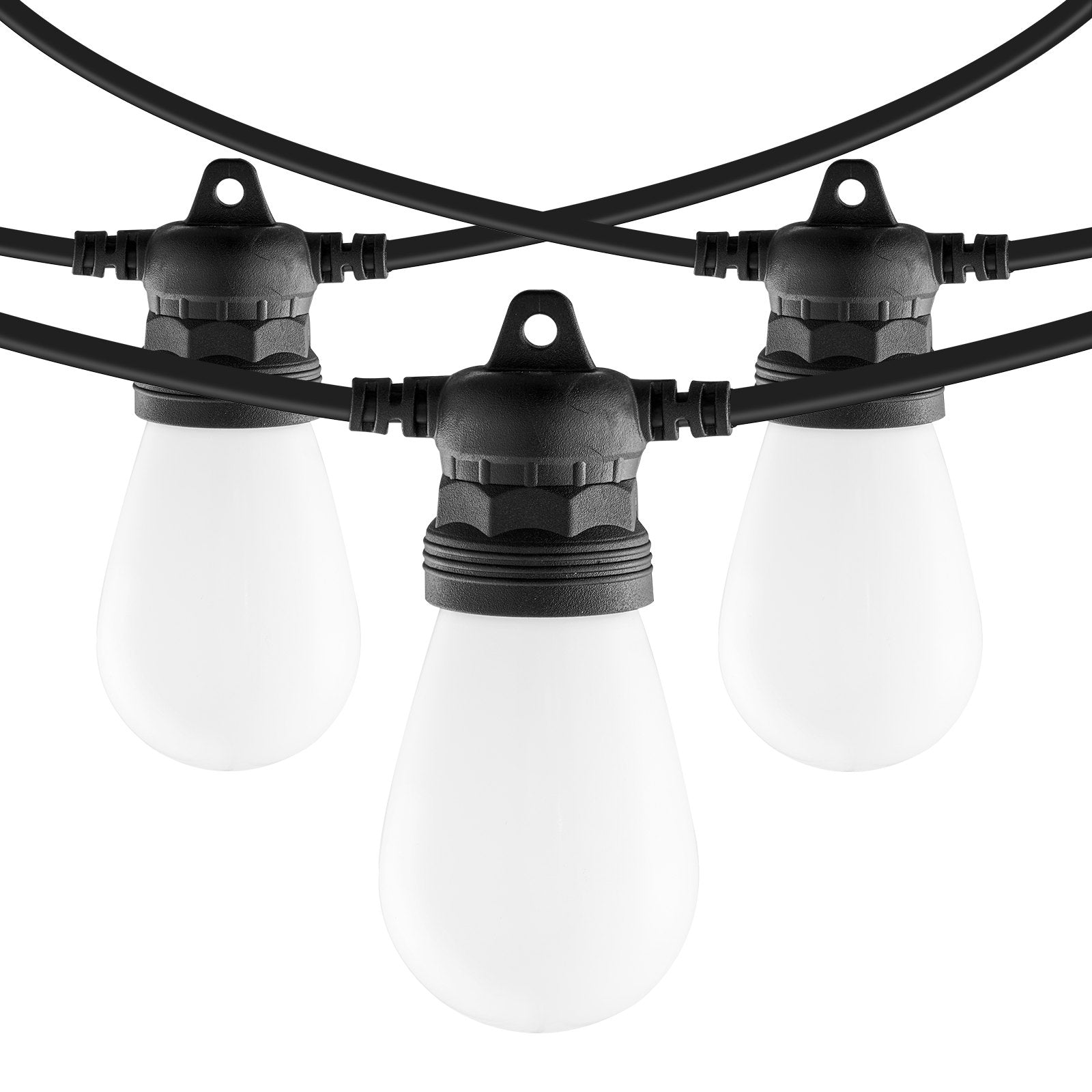 Vibrant 50FT RGB Outdoor String Lights with APP Control, 15 Adjustable Bulbs, Waterproof Patio Lights for Holiday and Party Decor