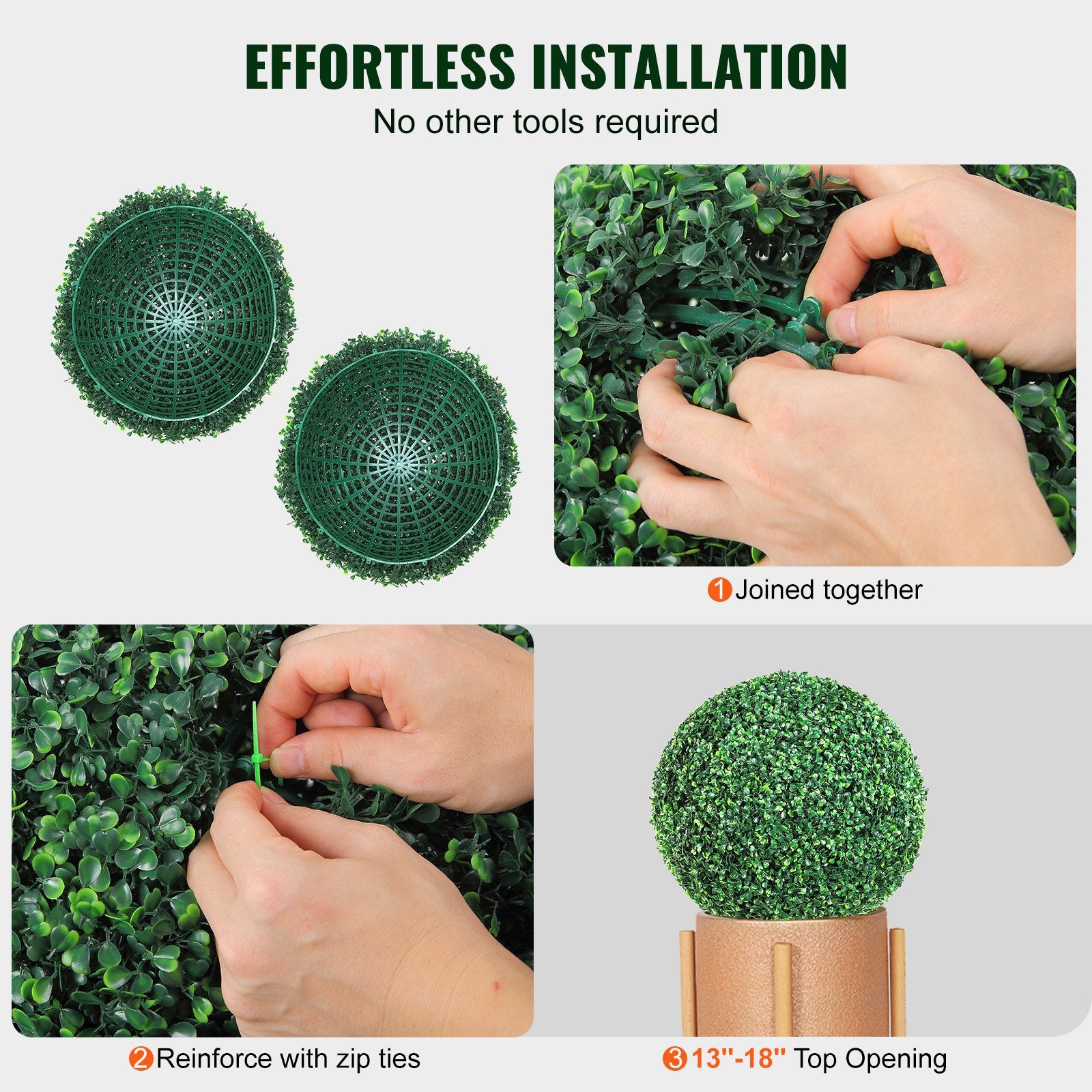 Artificial Boxwood Topiary Trees, 20" Tall (Set of 2), Lush Ball-Shaped Faux Plants for Year-Round Indoor/Outdoor Decor, Home, Garden, Weddings