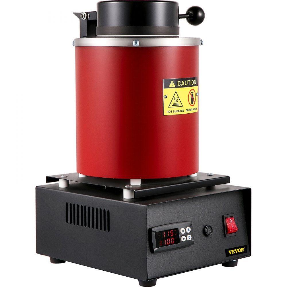 High-Temperature 3KG Digital Electric Furnace for Melting Gold, Silver, and Copper with Graphite Crucible and Ingot Mold