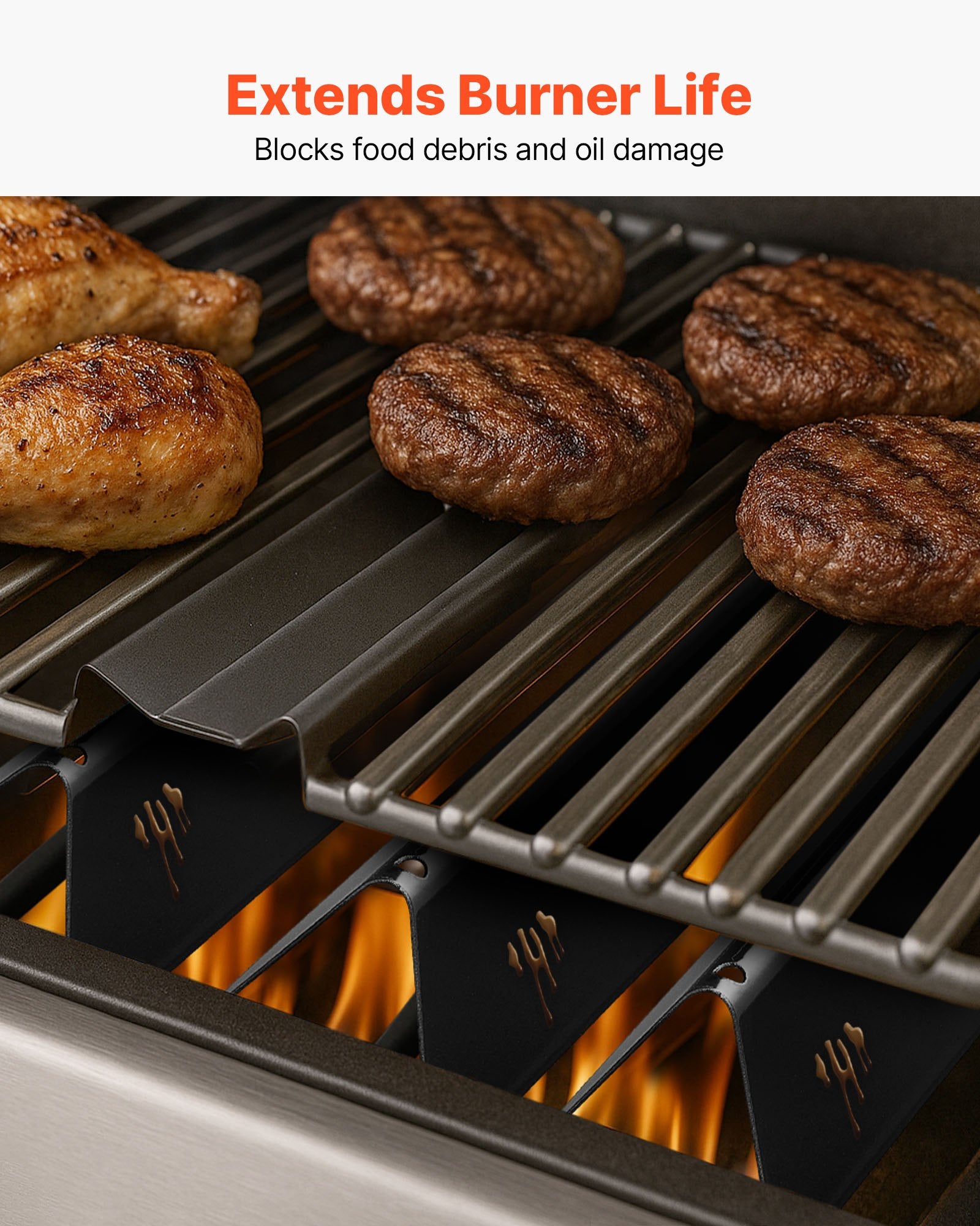 Enhanced Flavorizer Bars - 15" Grill Replacement for Weber Spirit I & II 300, E-310, S-310, E-320 - Porcelain Steel Heat Plate, 5-Pack, Durable & Versatile Grilling Accessory