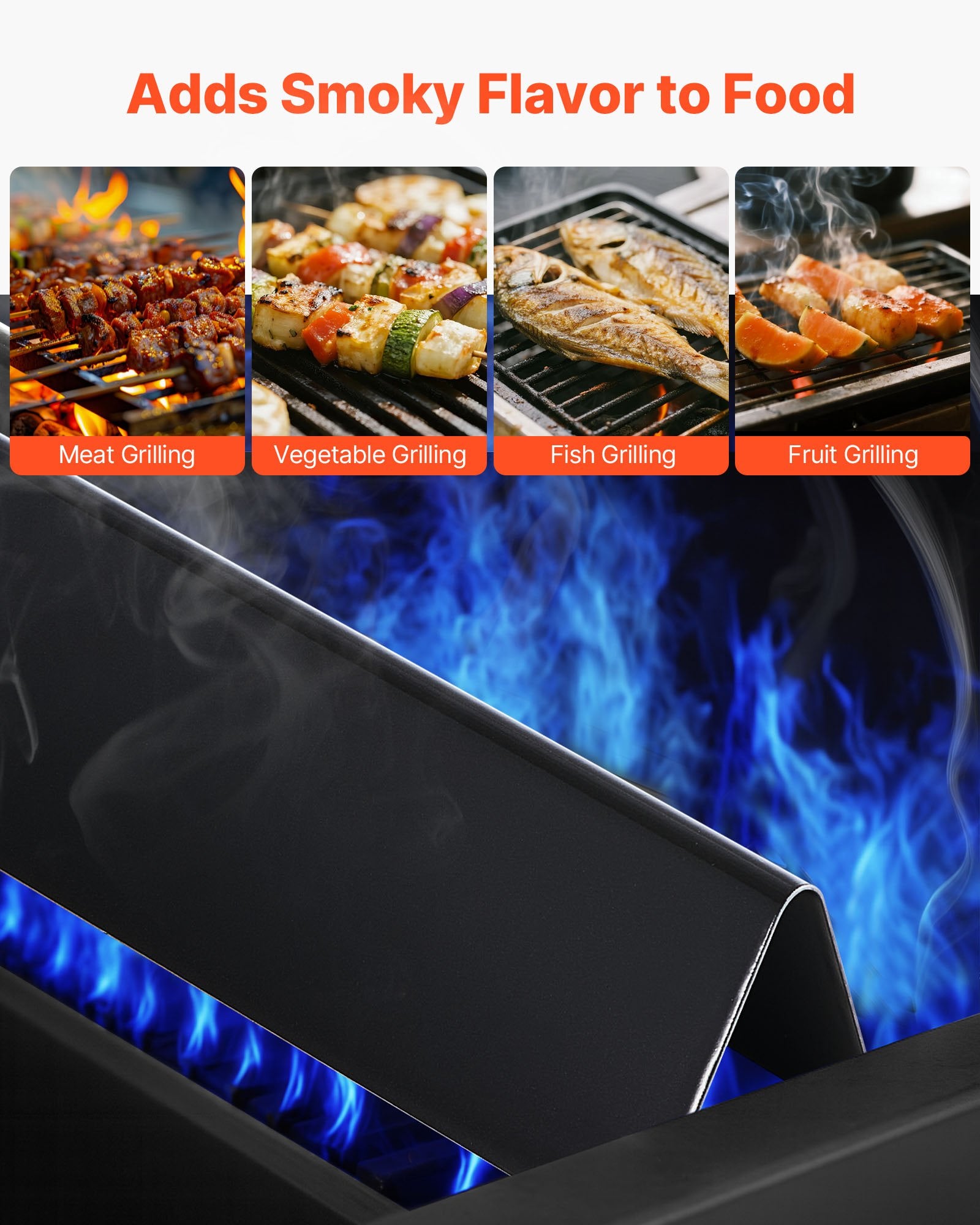 Enhanced Flavorizer Bars - 15" Grill Replacement for Weber Spirit I & II 300, E-310, S-310, E-320 - Porcelain Steel Heat Plate, 5-Pack, Durable & Versatile Grilling Accessory