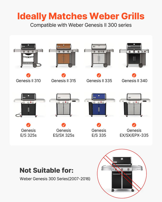 Upgrade Your Grill with 17" Porcelain-Enameled Steel Flavorizer Bars for Weber Genesis II – Heat Plate Replacement, 5-Pack, Enhances BBQ Flavor & Performance