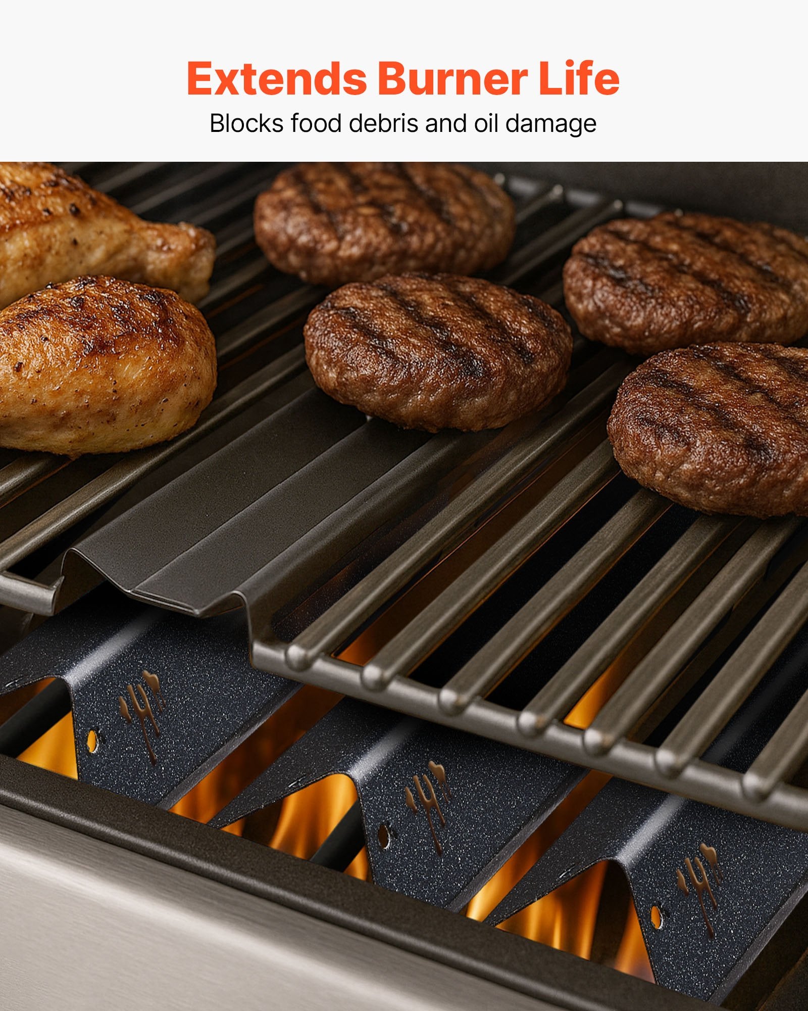 Upgrade Your Grill with 17" Porcelain-Enameled Steel Flavorizer Bars for Weber Genesis II – Heat Plate Replacement, 5-Pack, Enhances BBQ Flavor & Performance