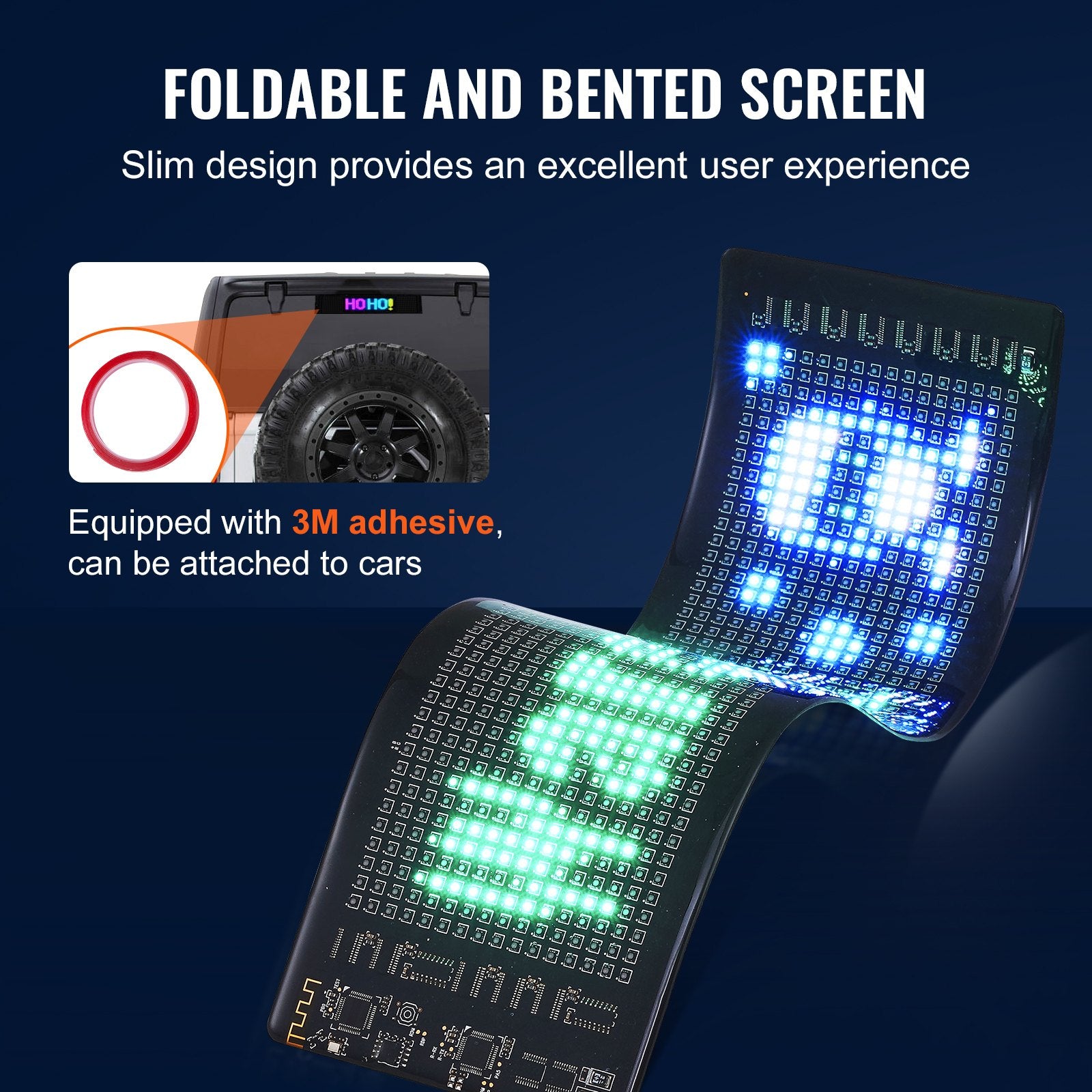 Customizable LED Advertising Display Board, P5 Full Color Scrolling Sign with Bluetooth App Control for Business, Store, Car, and Bar Promotions, 15"x4"