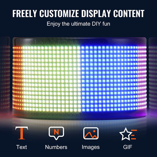 Programmable LED Scrolling Sign, Customizable Full Color Display Panel with Bluetooth Control for Retail, Advertising, Business & Car Use, 32.9"x8"