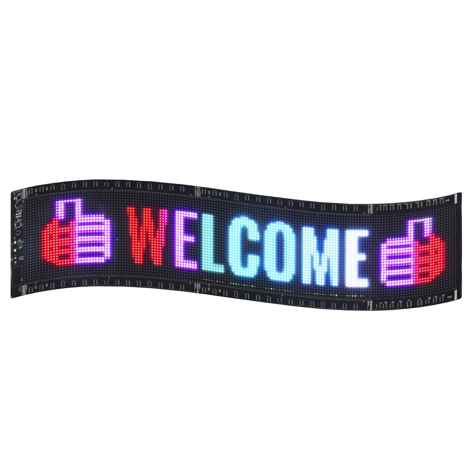 Programmable LED Scrolling Sign, Customizable Full Color Display Panel with Bluetooth Control for Retail, Advertising, Business & Car Use, 32.9"x8"