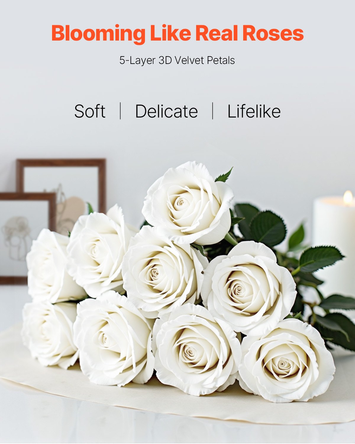 120 Pcs Realistic White Foam Roses - Ideal for Bridal Showers, DIY Wedding Bouquets, Home Centerpieces & Party Table Decor