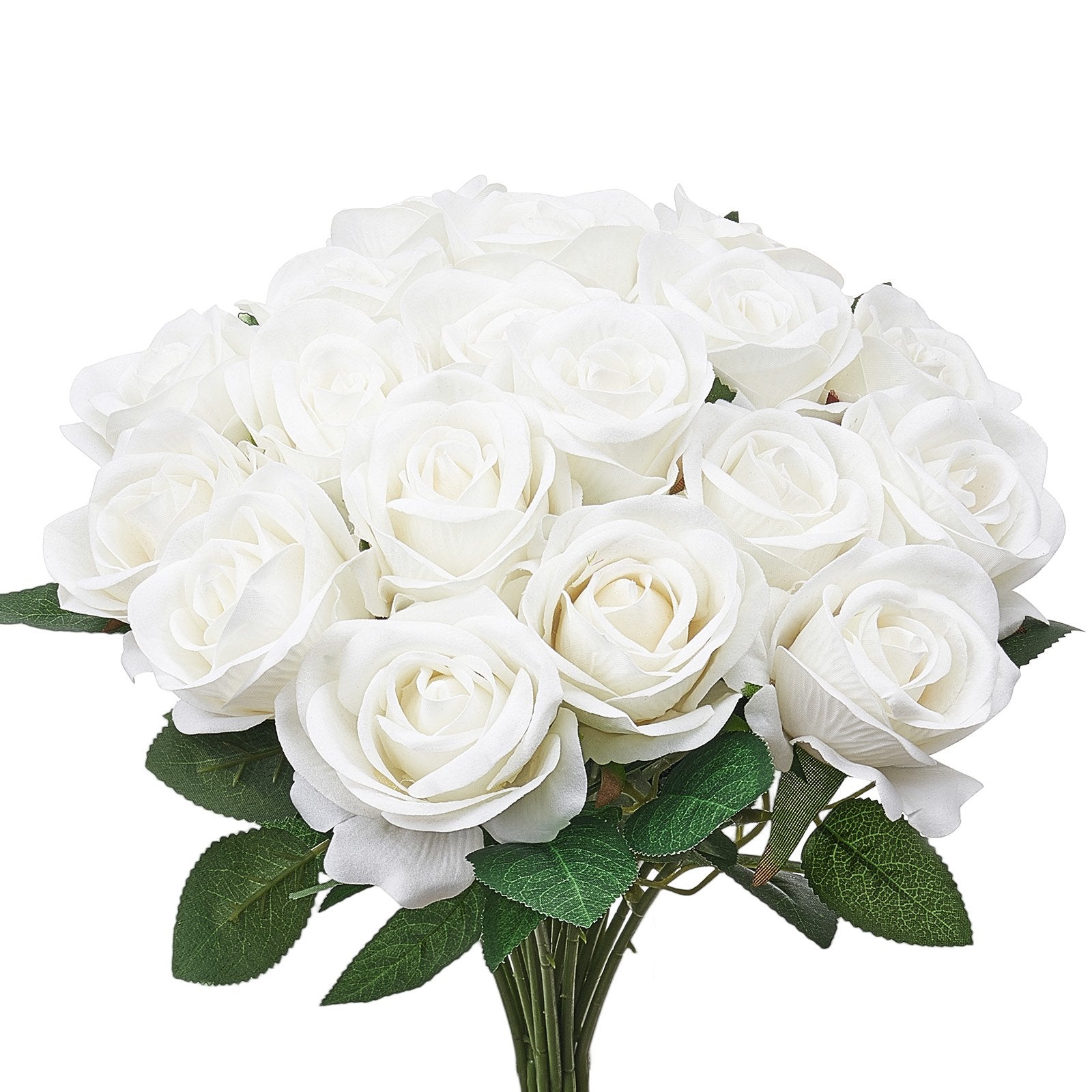 120 Pcs Realistic White Foam Roses - Ideal for Bridal Showers, DIY Wedding Bouquets, Home Centerpieces & Party Table Decor