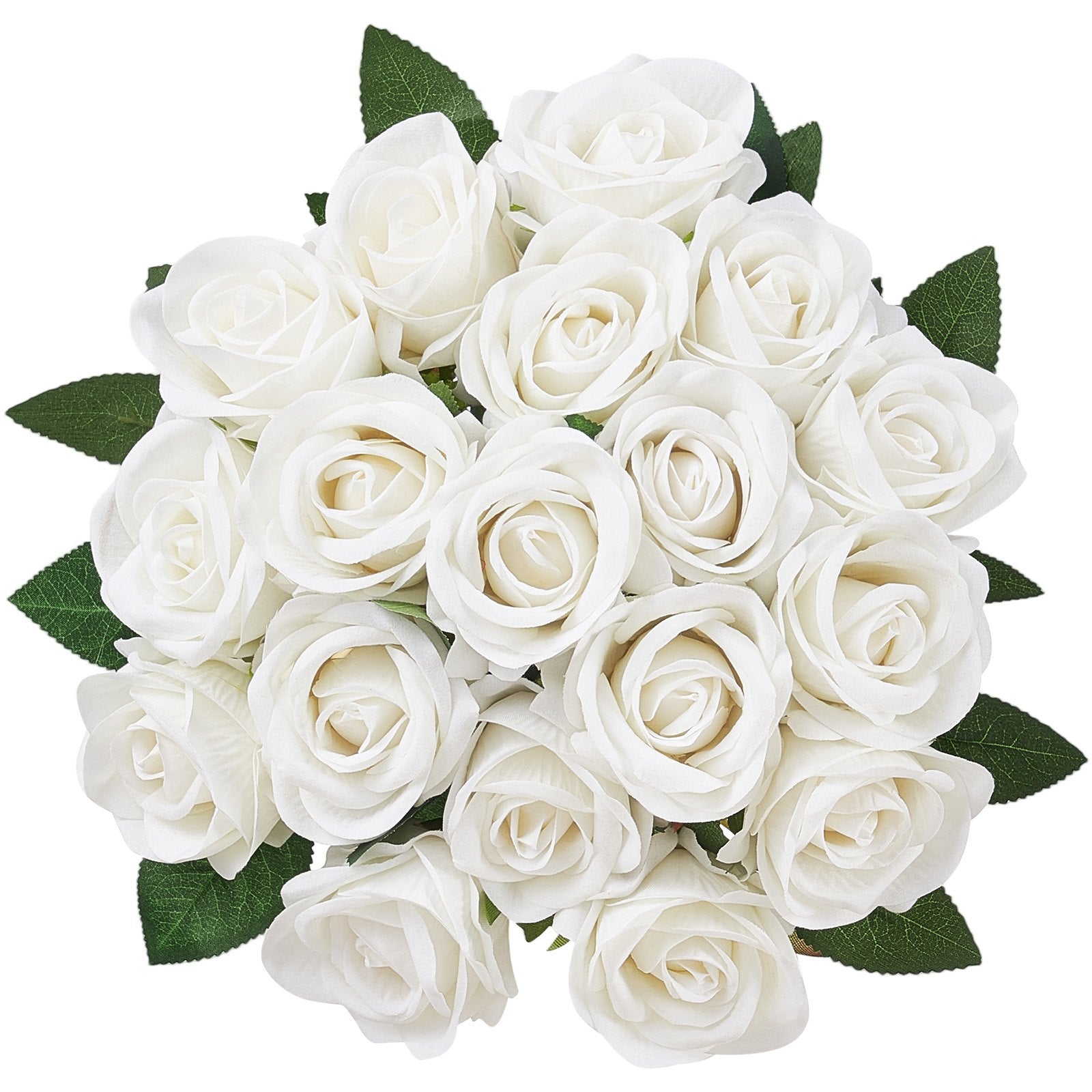 60-Piece White Foam Roses for DIY Wedding Bouquets, Bridal Showers, Home Centerpieces, Party Decorations - Realistic Faux Flowers with Stems