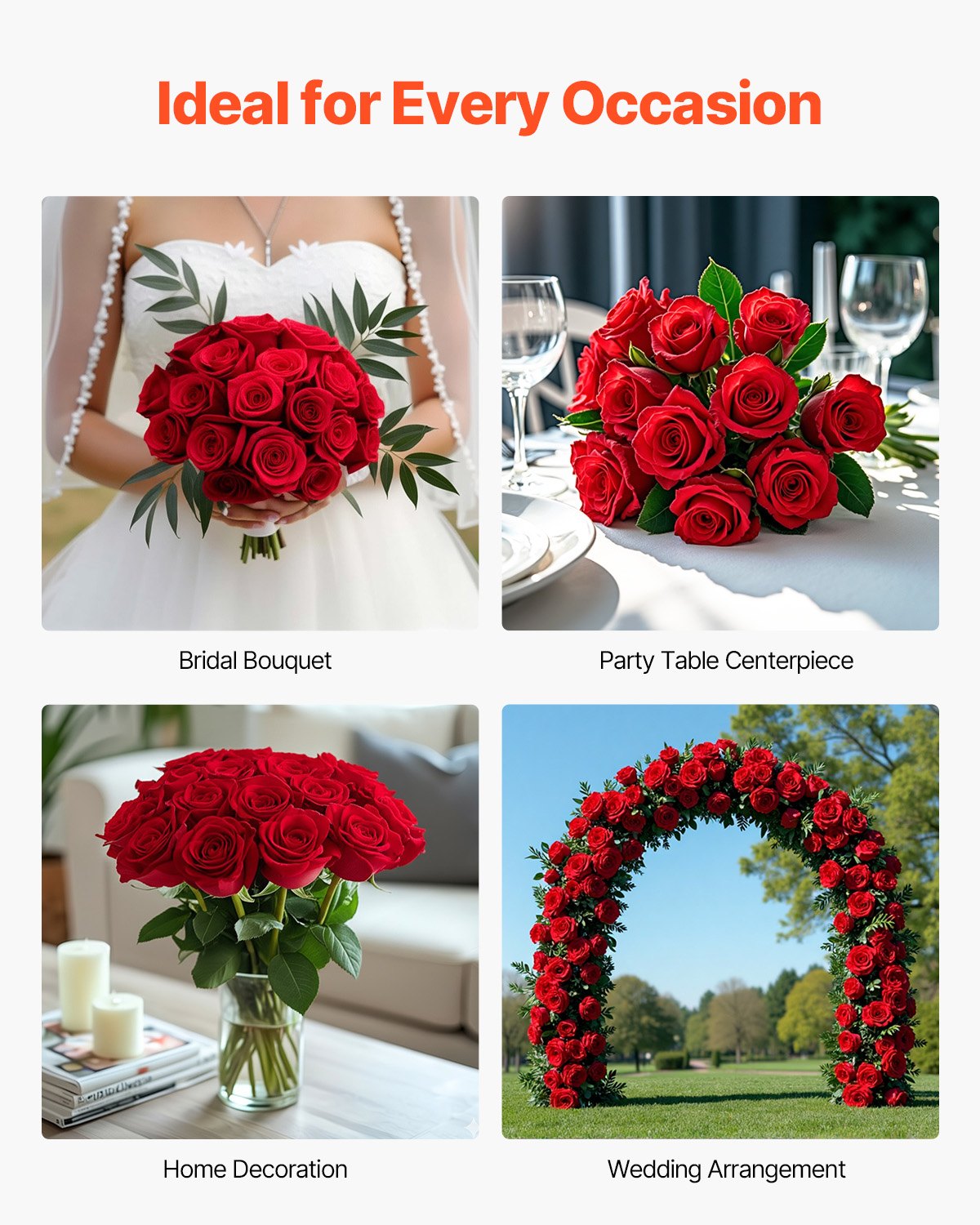 Luxurious 60 Pc Realistic Red Foam Roses - Ideal for DIY Wedding Bouquets, Bridal Showers, Home Centerpieces & Party Decor