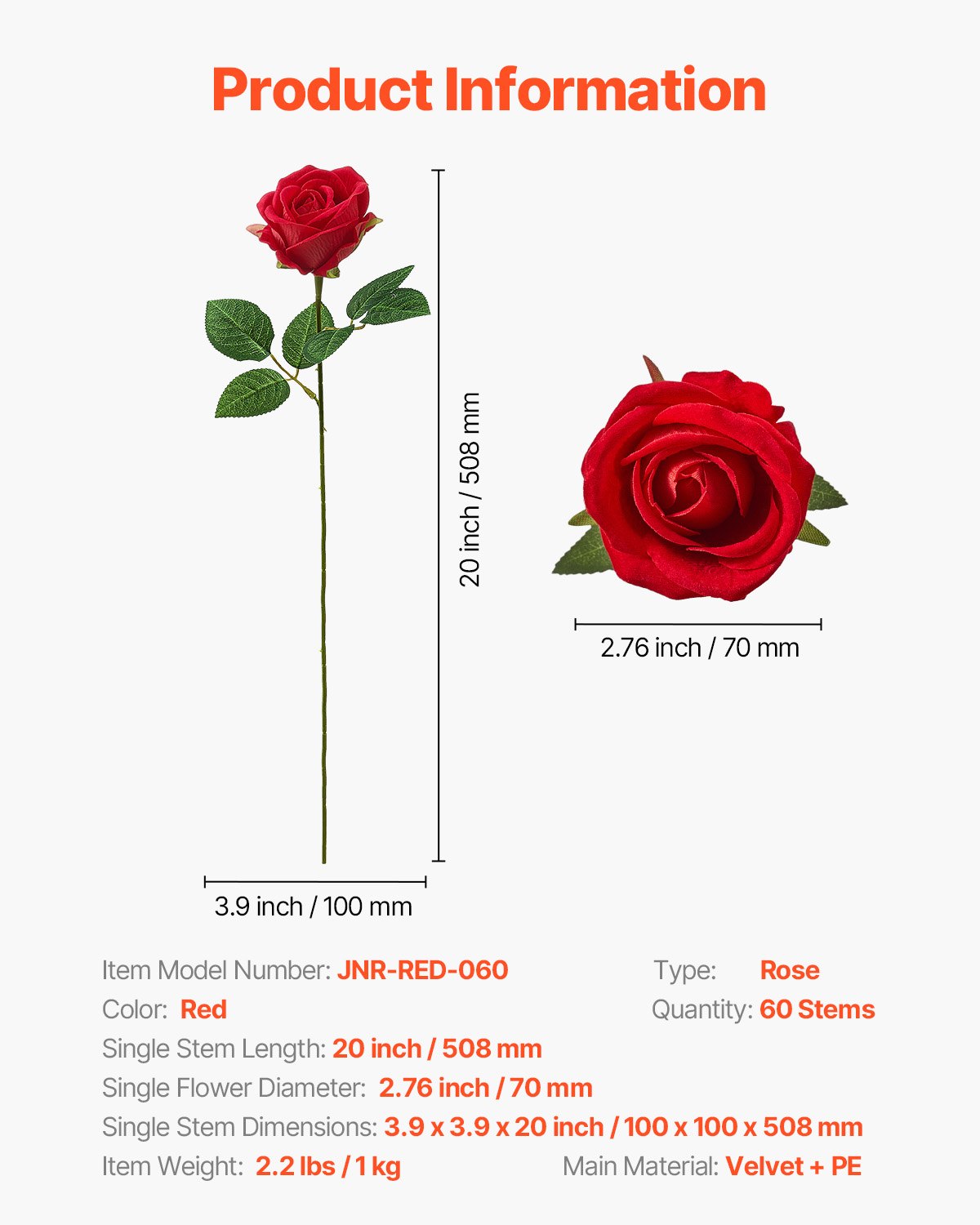 Luxurious 60 Pc Realistic Red Foam Roses - Ideal for DIY Wedding Bouquets, Bridal Showers, Home Centerpieces & Party Decor