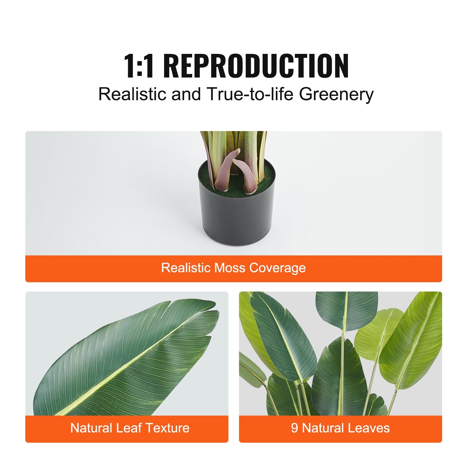 5 FT Lifelike Artificial Birds of Paradise Tree with Anti-Tip Protection, Perfect Low-Maintenance Faux Greenery for Home, Office, Indoor & Outdoor Decor