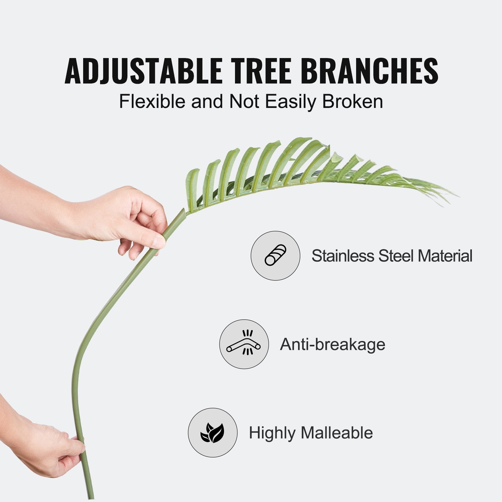 6.5 FT Tall Artificial Gold Cane Palm Tree - Lifelike Green Faux Plant with PE Material, Anti-Tip Protection, and Easy Maintenance for Home, Office, Warehouse, Indoor & Outdoor Decor