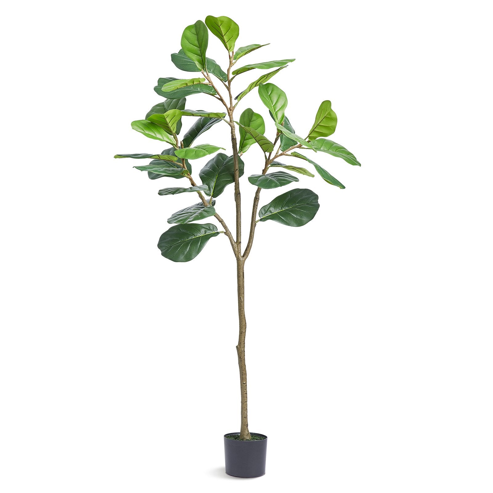 5 FT Artificial Fiddle Leaf Fig Tree - Lifelike Green Faux Plant with Secure PE Material & Anti-Tip Protection for Home, Office, Indoor & Outdoor Decor