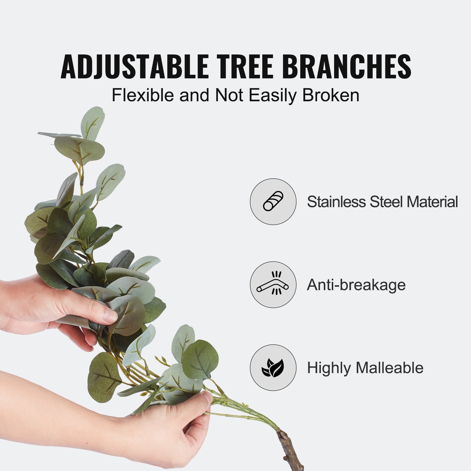 6 FT Tall Artificial Eucalyptus Tree for Home & Office Decor, Lifelike Faux Plant with Secure PE Material, Easy Assembly & Maintenance, Indoor Outdoor Use, Anti-Tip Protection