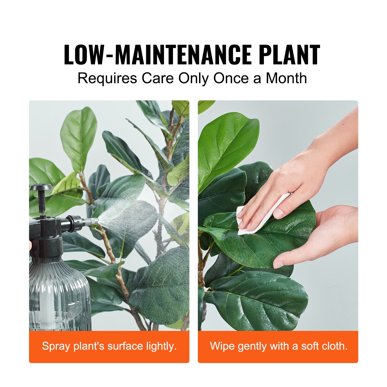 6 FT Artificial Fiddle Leaf Fig Tree - Secure PE Material, Anti-Tip Protection, Low-Maintenance Faux Plant for Home, Office, Warehouse, Indoor & Outdoor Decor