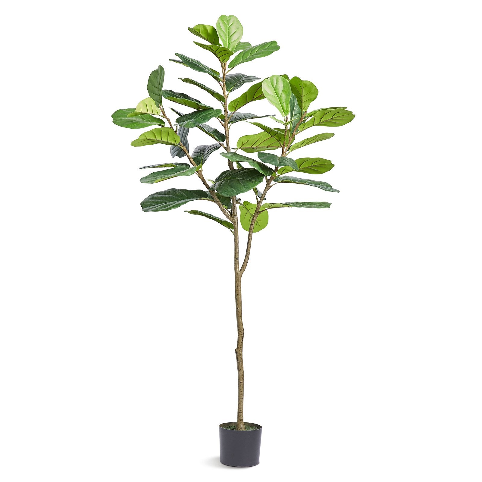 6 FT Artificial Fiddle Leaf Fig Tree - Secure PE Material, Anti-Tip Protection, Low-Maintenance Faux Plant for Home, Office, Warehouse, Indoor & Outdoor Decor