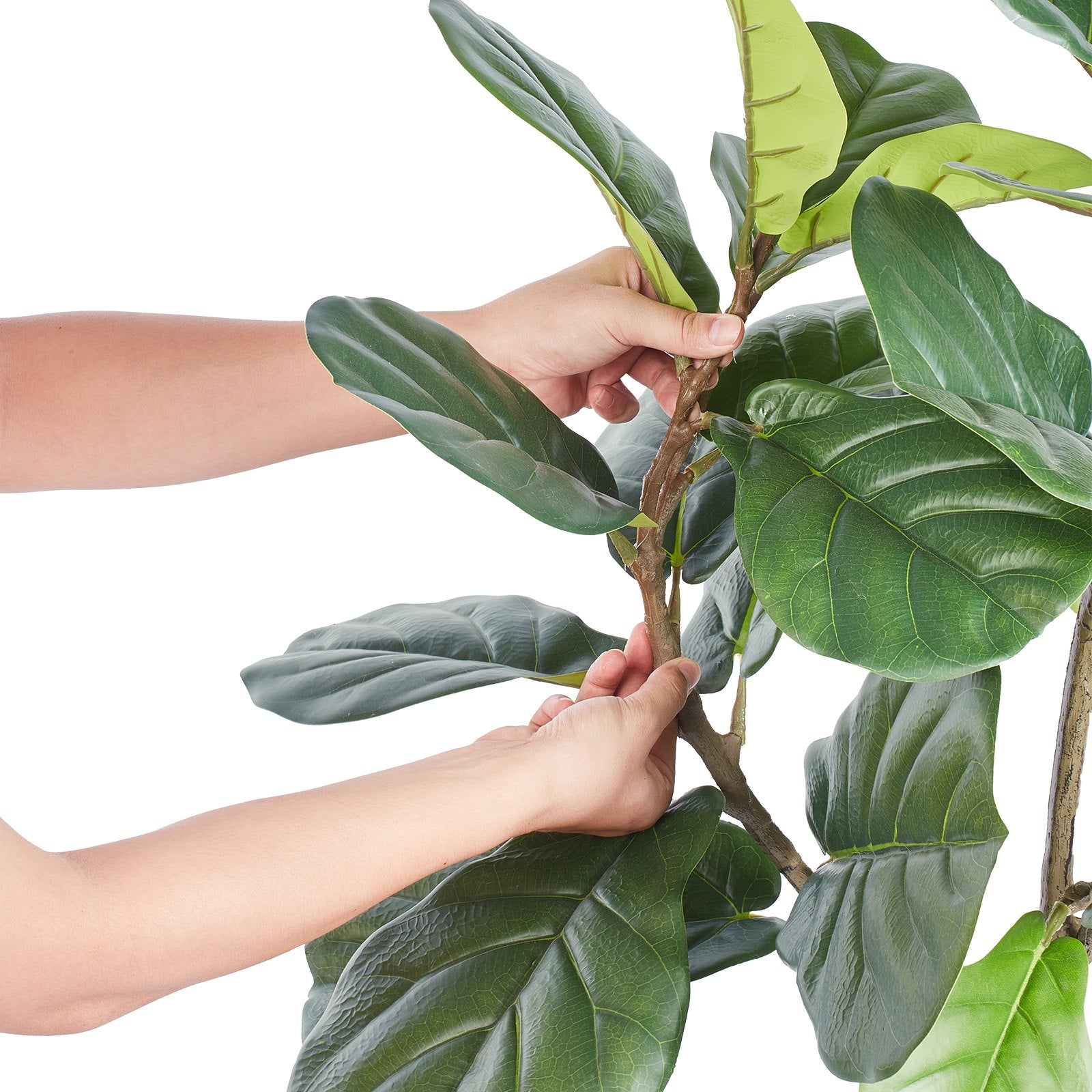 6 FT Artificial Fiddle Leaf Fig Tree - Secure PE Material, Anti-Tip Protection, Low-Maintenance Faux Plant for Home, Office, Warehouse, Indoor & Outdoor Decor