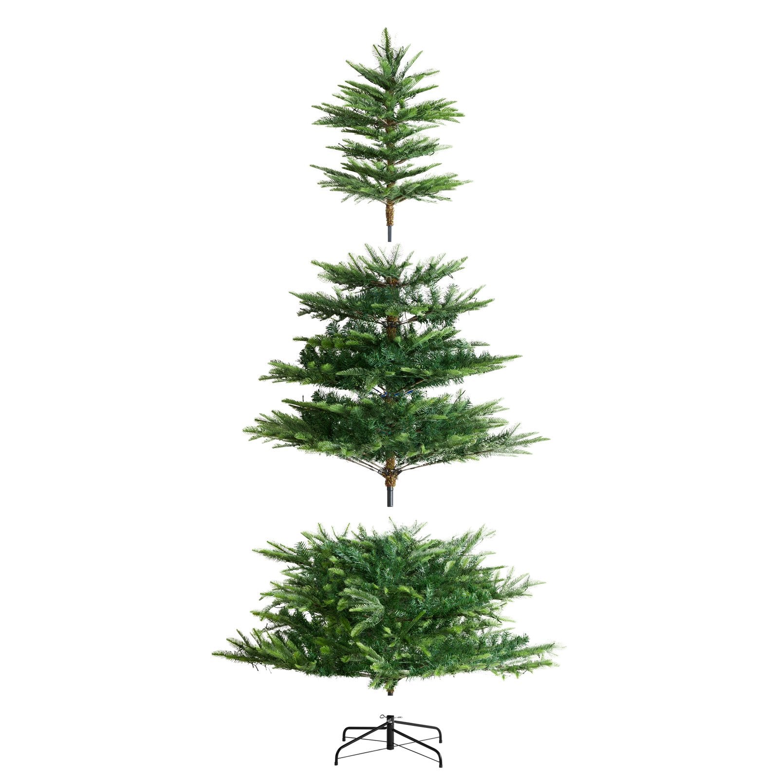 6.5ft Prelit Artificial Christmas Tree with 350 Warm White LED Lights, 900 Branch Tips, Metal Base for Home, Party, Office, Festive Decor